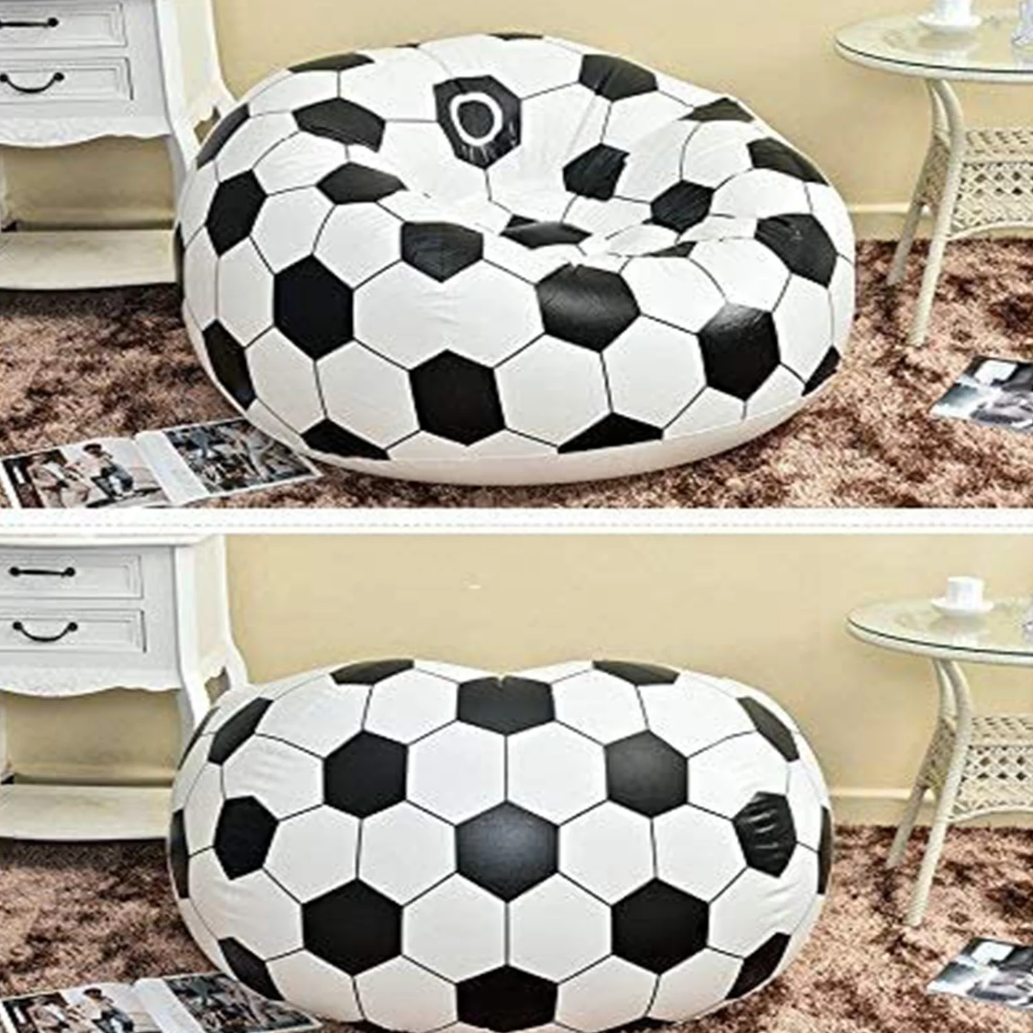 Foldable Cartoon Style Folding Chair Ball Chair Sofa for Adults Kids 110×80 cm - Image 7