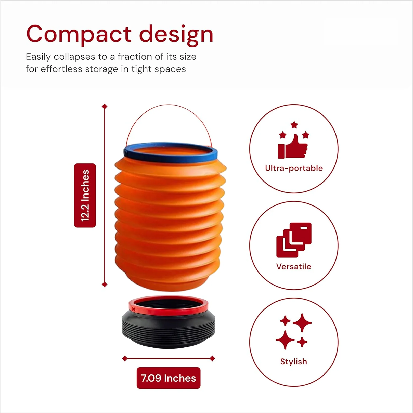 Foldable Storage Bucket , Water Container & Dustbin Multiuse Bucket For Home , Car & Kitchen Use Bucket - Image 3