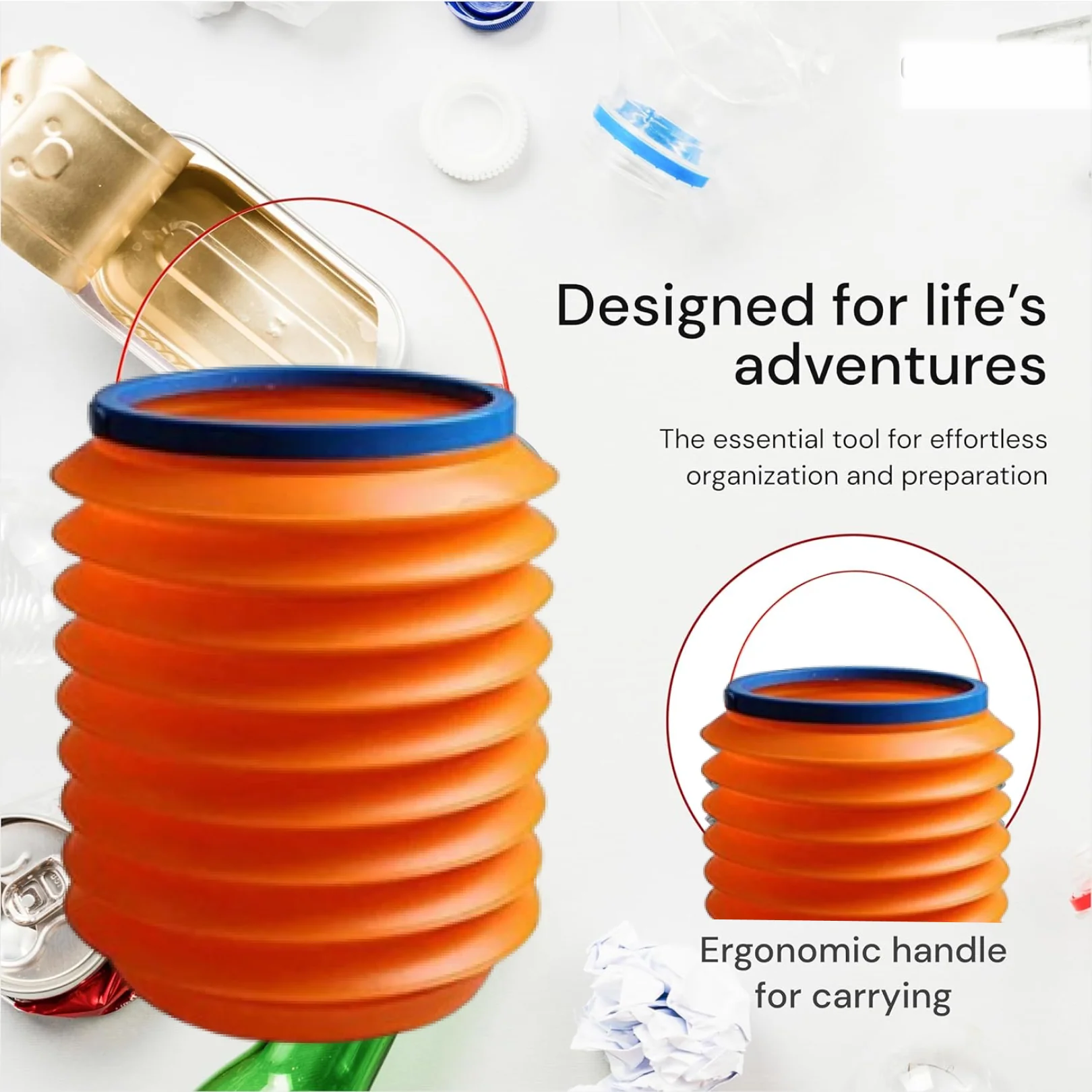 Foldable Storage Bucket , Water Container & Dustbin Multiuse Bucket For Home , Car & Kitchen Use Bucket - Image 4