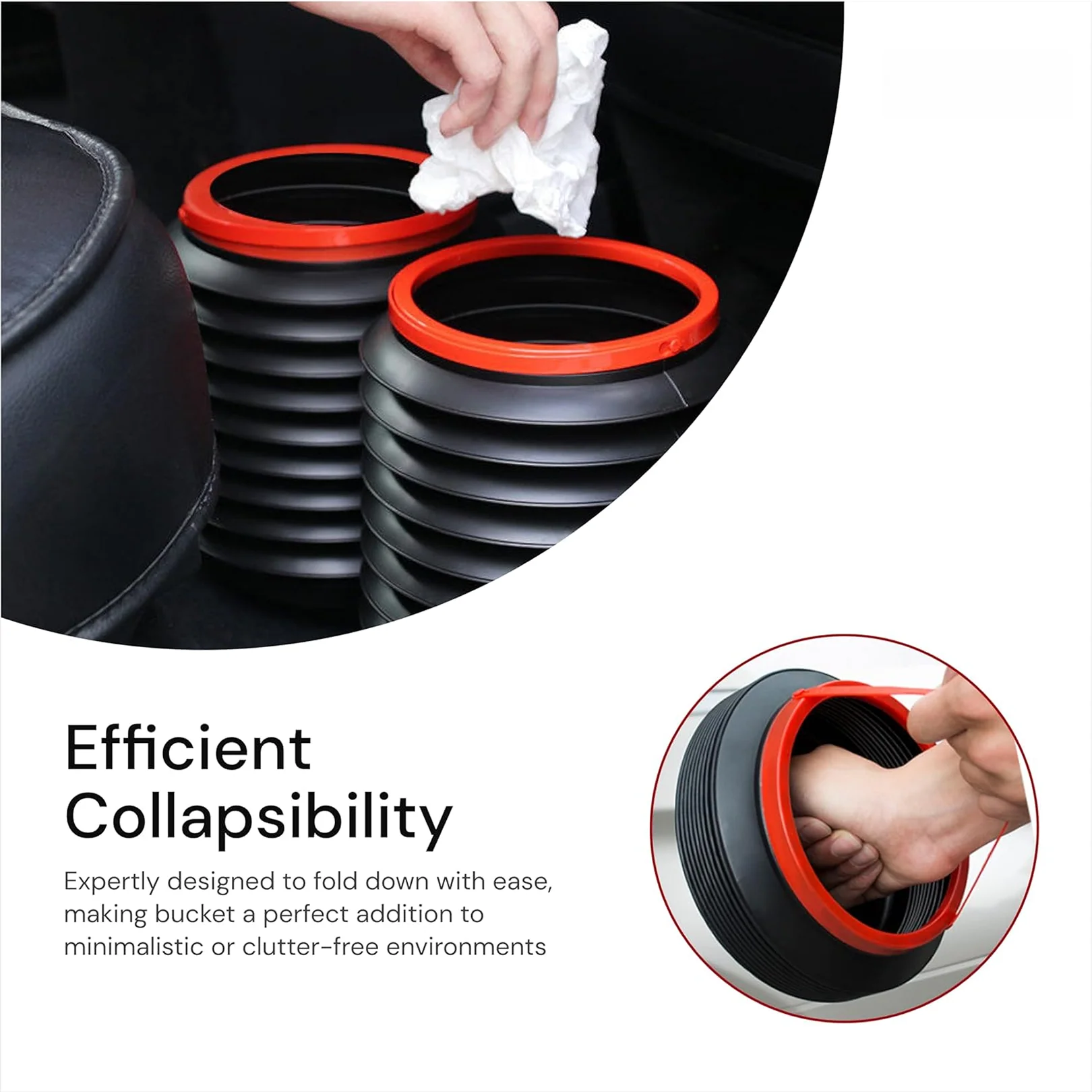Foldable Storage Bucket , Water Container & Dustbin Multiuse Bucket For Home , Car & Kitchen Use Bucket - Image 5