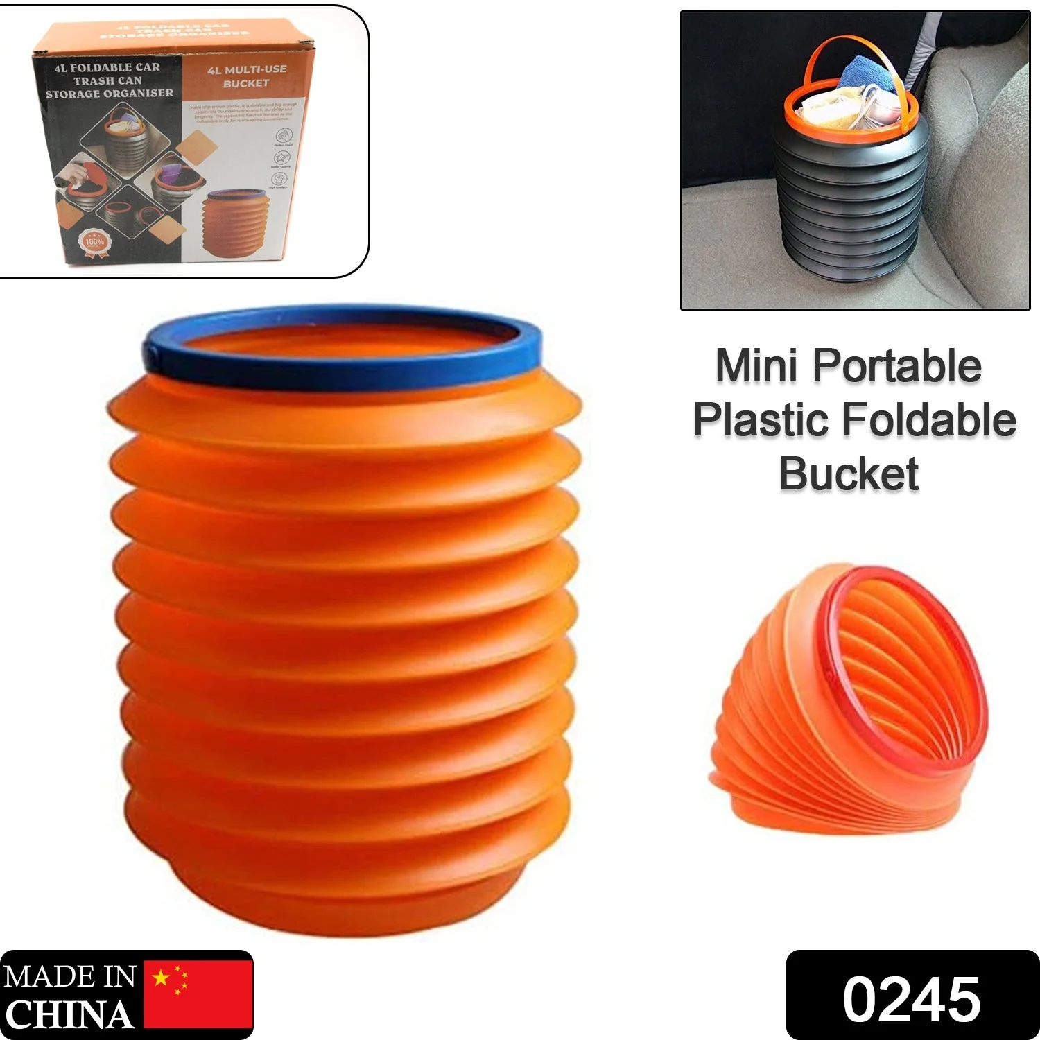 Foldable Storage Bucket , Water Container & Dustbin Multiuse Bucket For Home , Car & Kitchen Use Bucket - Image 7
