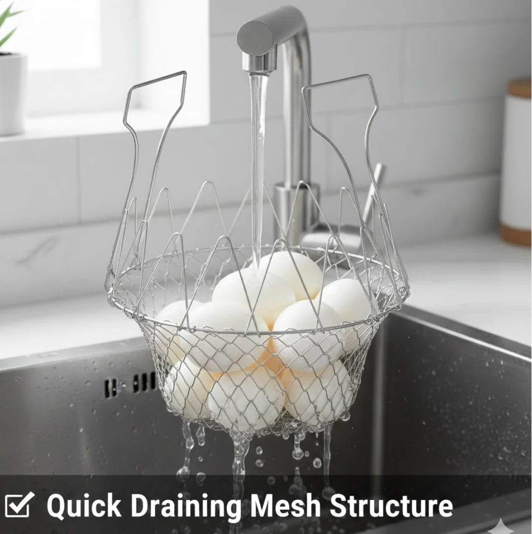 Foldable Strainer Chef Basket - Image 3