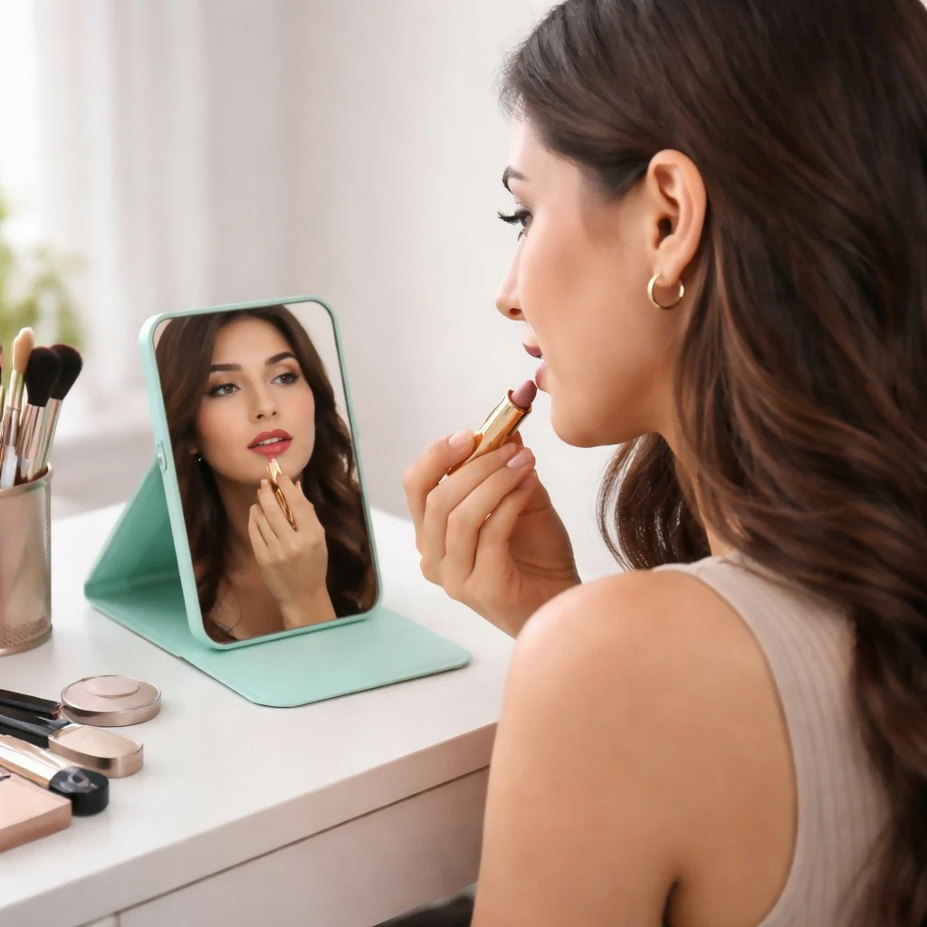 Foldable Tabletop Makeup Mirror Compact Vanity Mirror for Home and Travel - Image 5