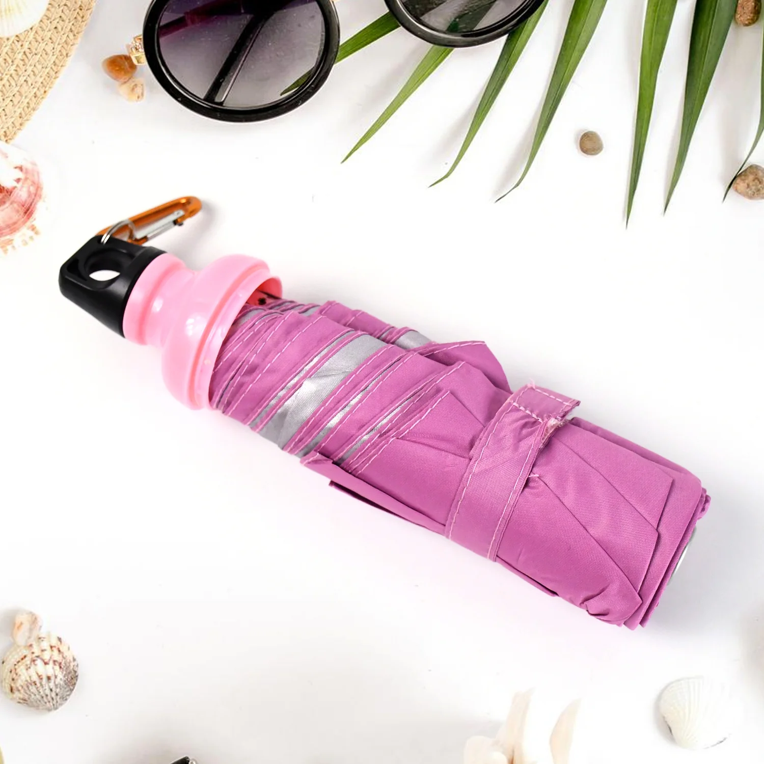 4 Fold Foldable Bottle Summer Umbrella for On-the-Go (1 Pc / Mix Color) - Image 3