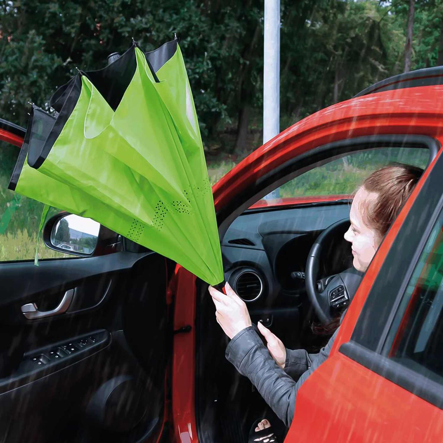 Foldable UV & Rain Umbrella with C-Shaped Handle – Kids (1 Pc / Mix Color) - Image 12