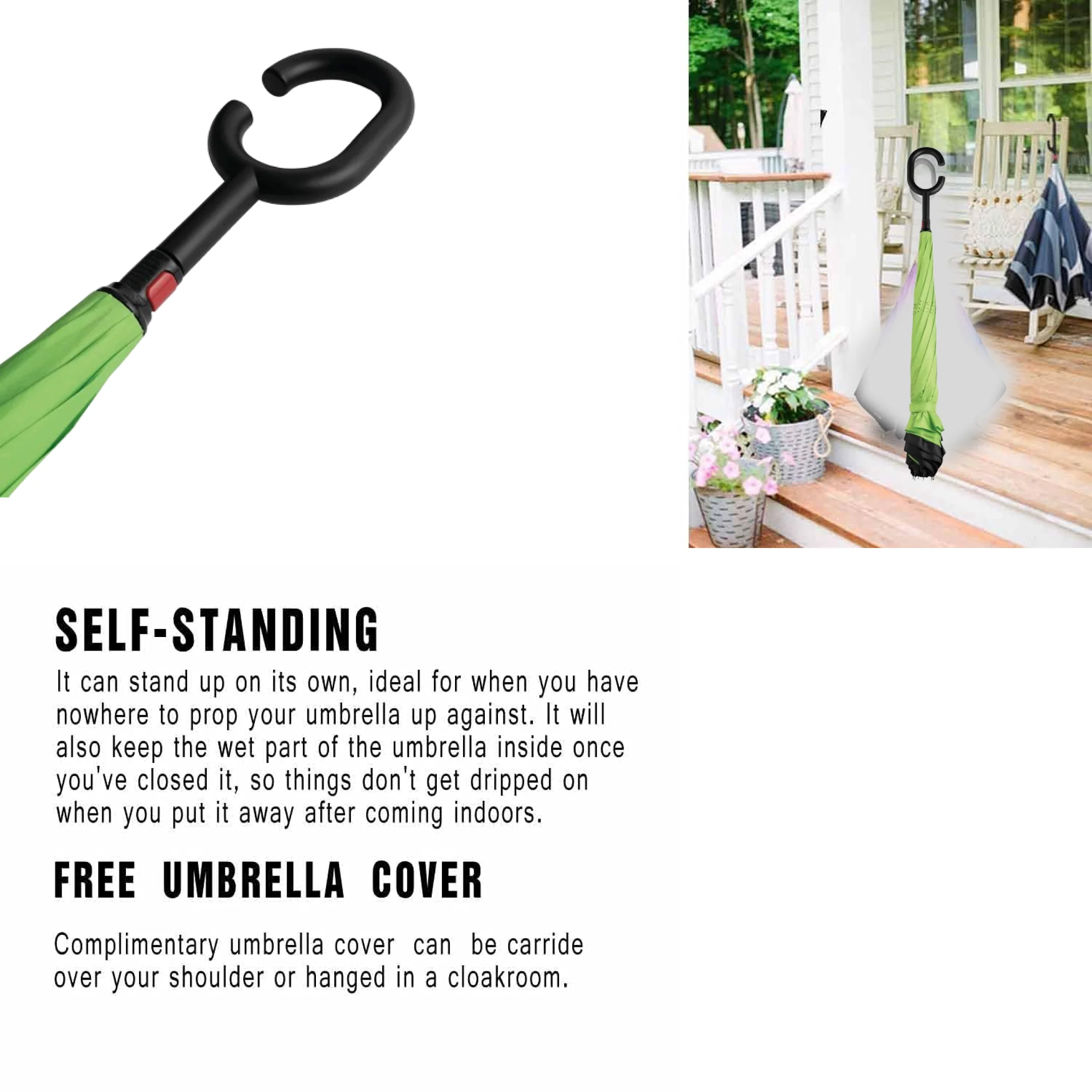 Foldable UV & Rain Umbrella with C-Shaped Handle – Kids (1 Pc / Mix Color) - Image 3
