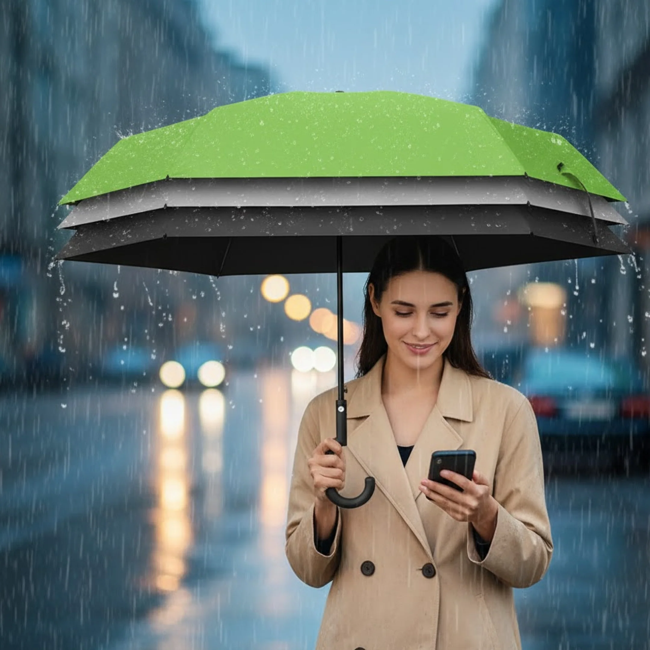 Foldable UV & Rain Umbrella with C-Shaped Handle – Kids (1 Pc / Mix Color) - Image 6