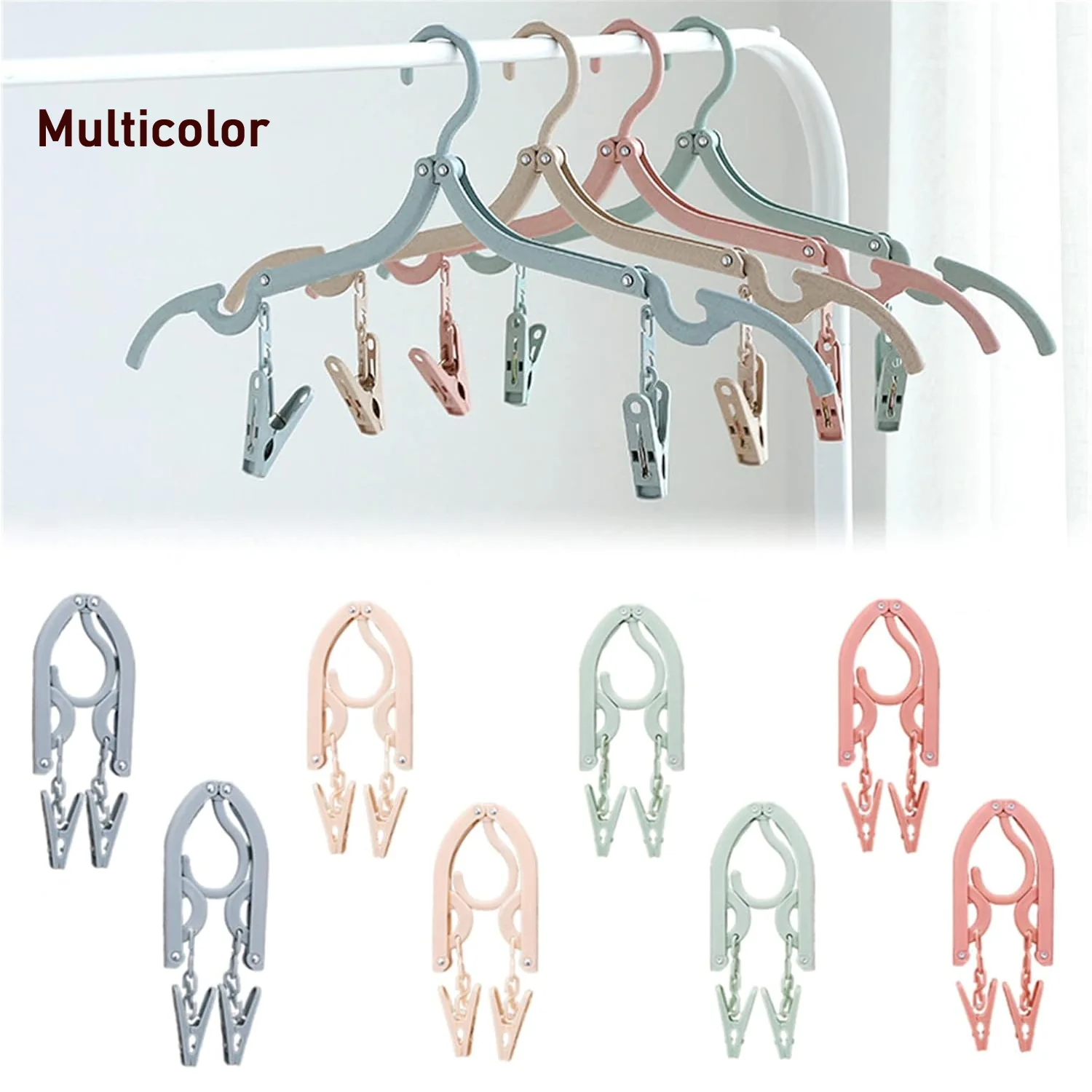Folding Hanger with Clips for Clothes, Adjustable Hanger (1 Pc) - Image 6