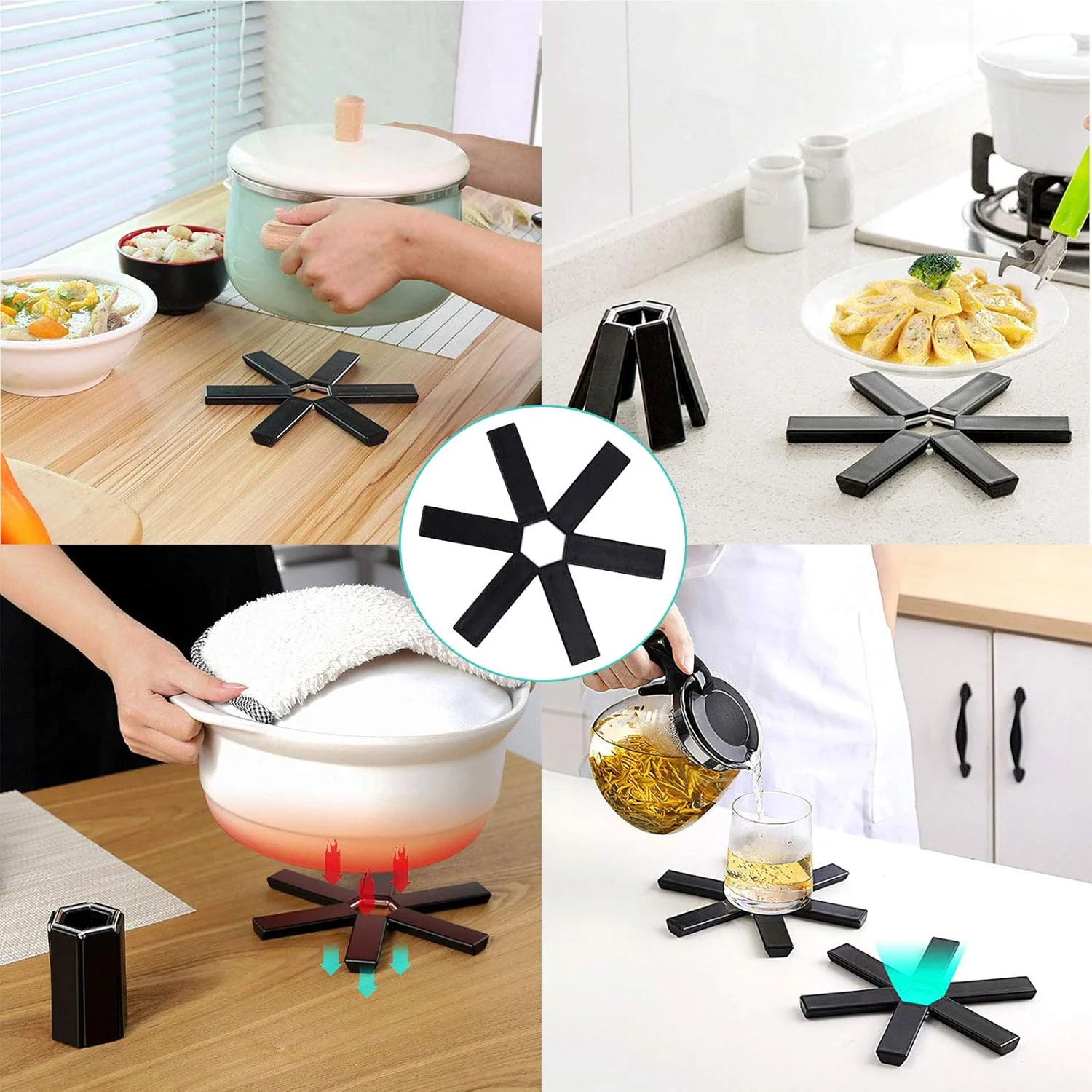 Folding Insulated Pad for Hot Pots - Foldable Trivet Mats (1 Pc) - Image 3
