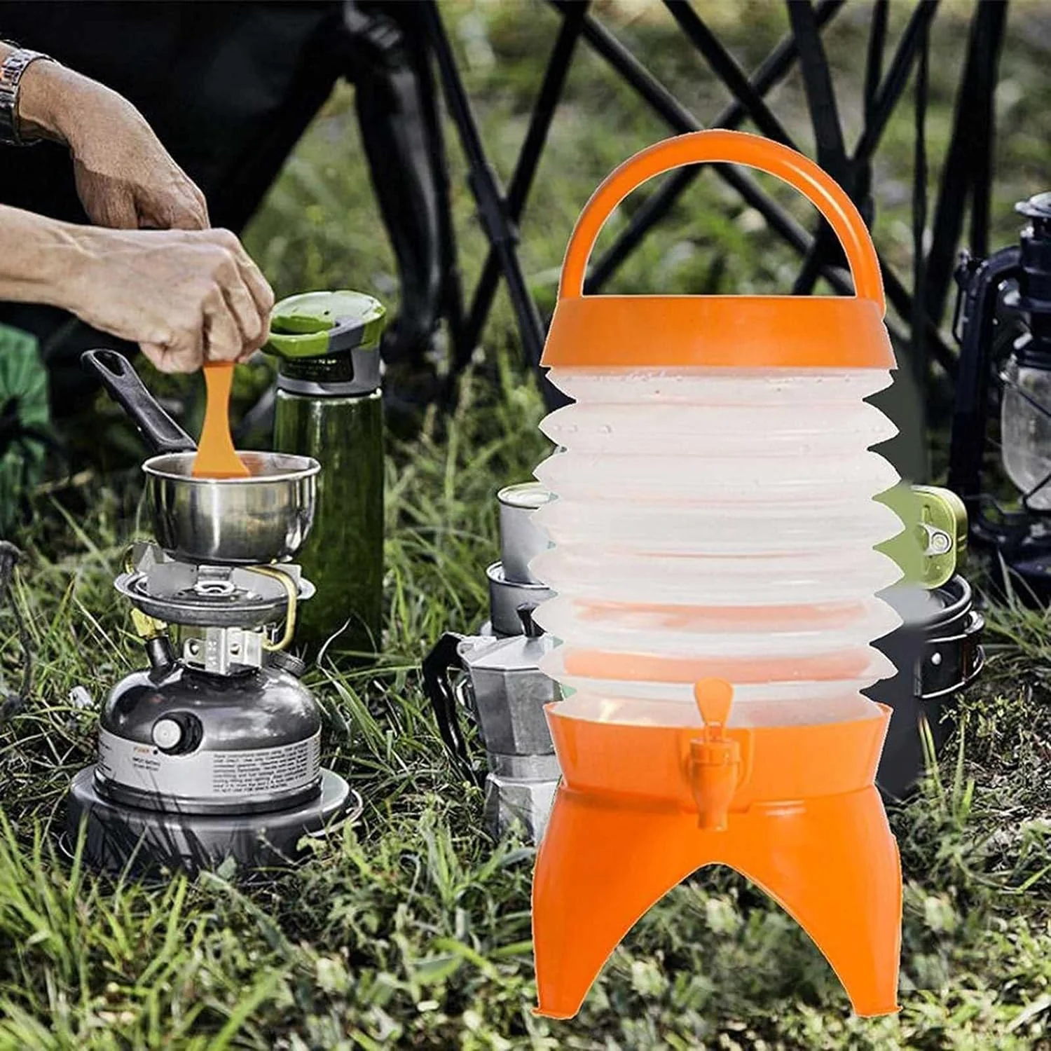 Collapsible Beverage Container with Tap Cold Drink Dispenser 3.5L Multicolor - Image 7