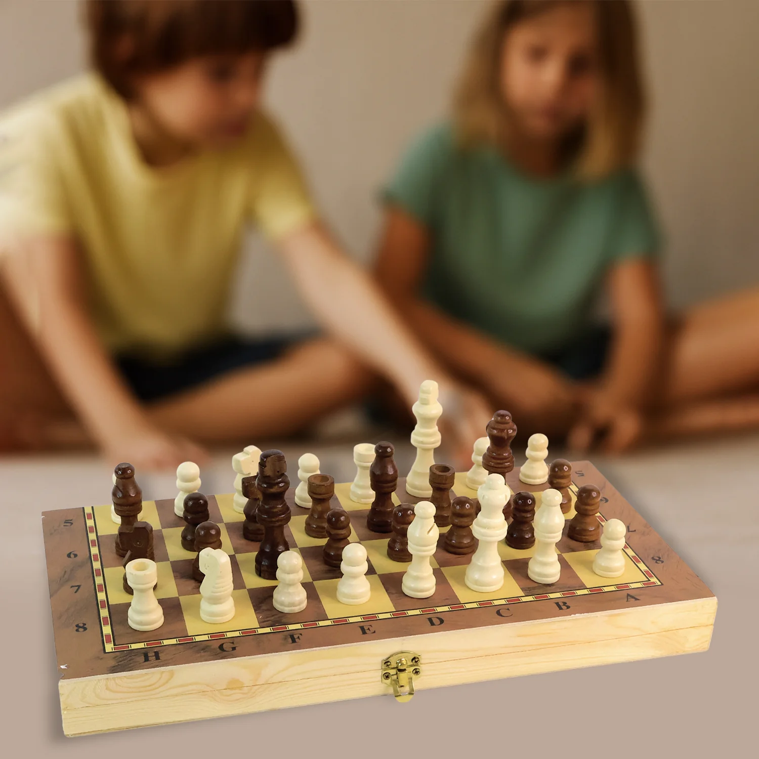 Foldable Wooden Chess Board Set (30 × 30 Cm / 1 Set) - Image 4