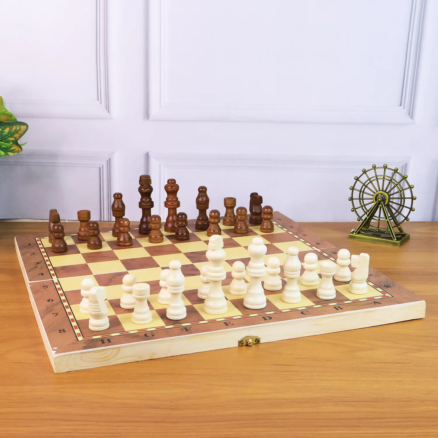 Foldable Wooden Chess Board Set (30 × 30 Cm / 1 Set) - Image 6