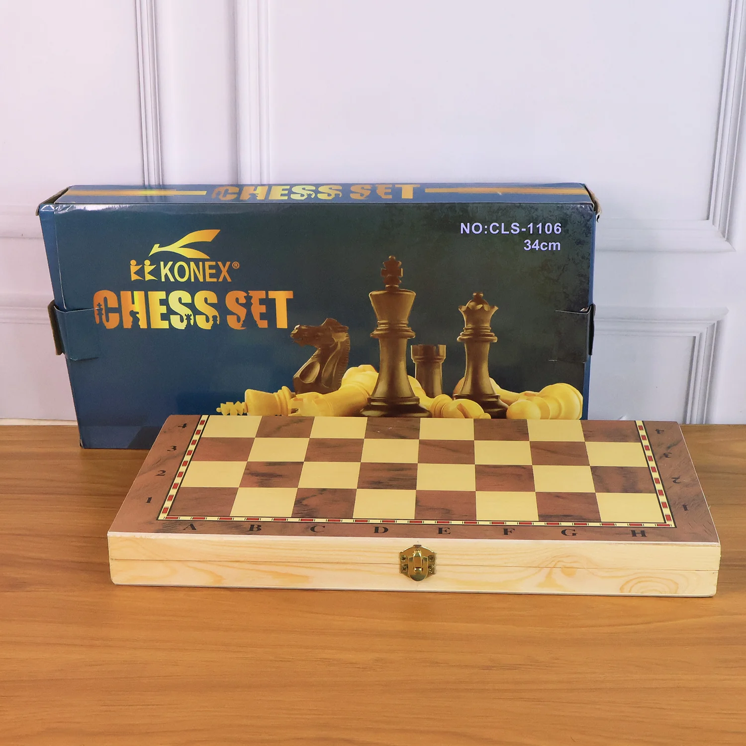 Foldable Wooden Chess Board Set (30 × 30 Cm / 1 Set) - Image 8