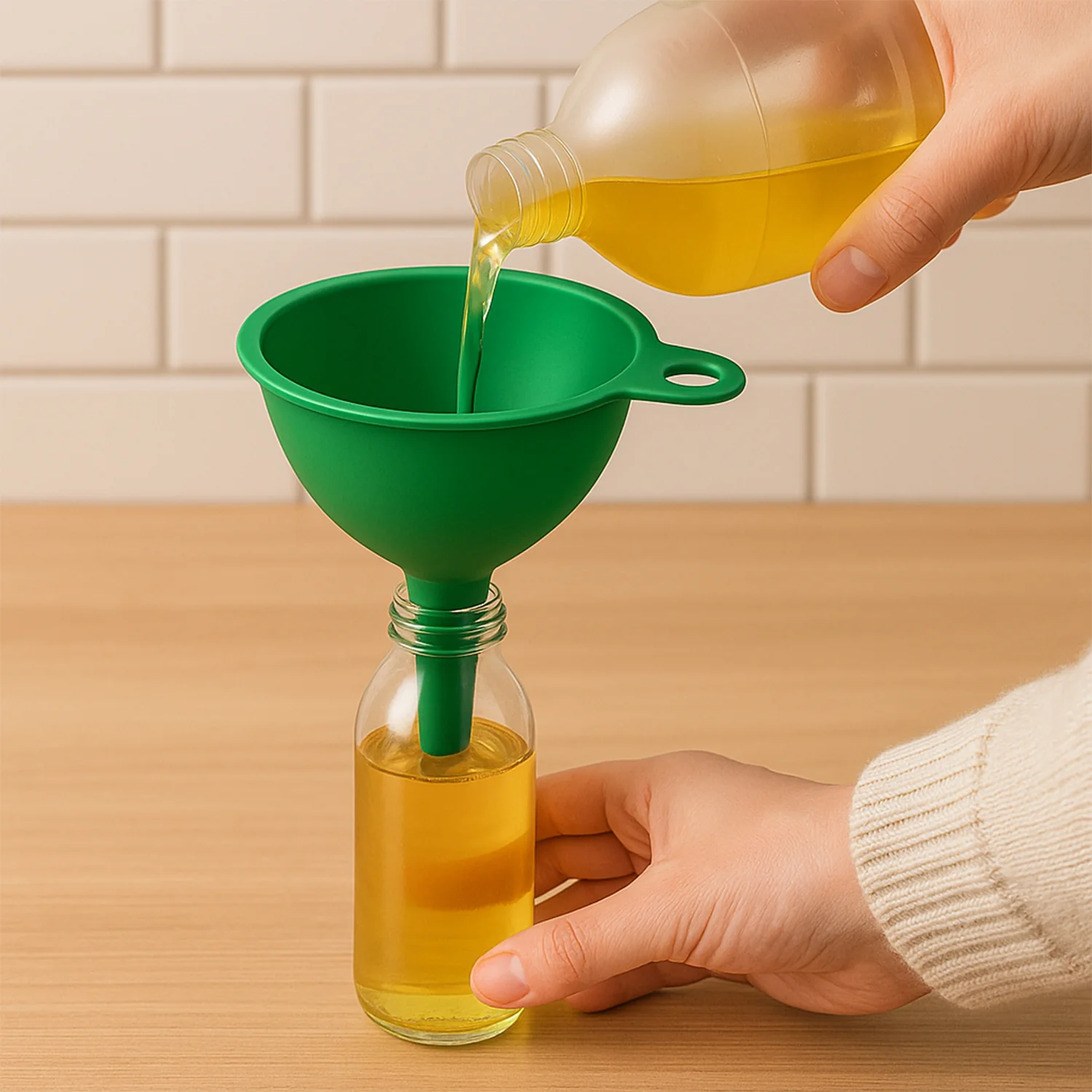 Food-Grade Silicone Funnel: Safe & Easy Transfer for Liquids & Grains (1 Pc) - Image 3