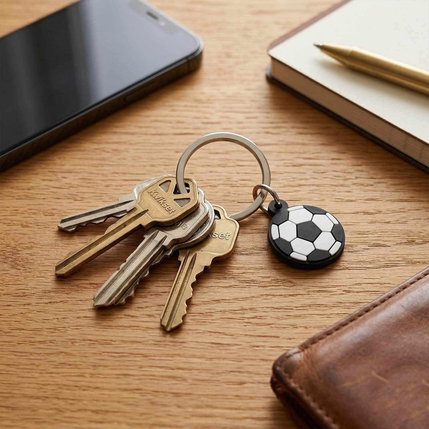 Football Design Shape Bag Charm Keychain Set (10 Pc) - Image 5