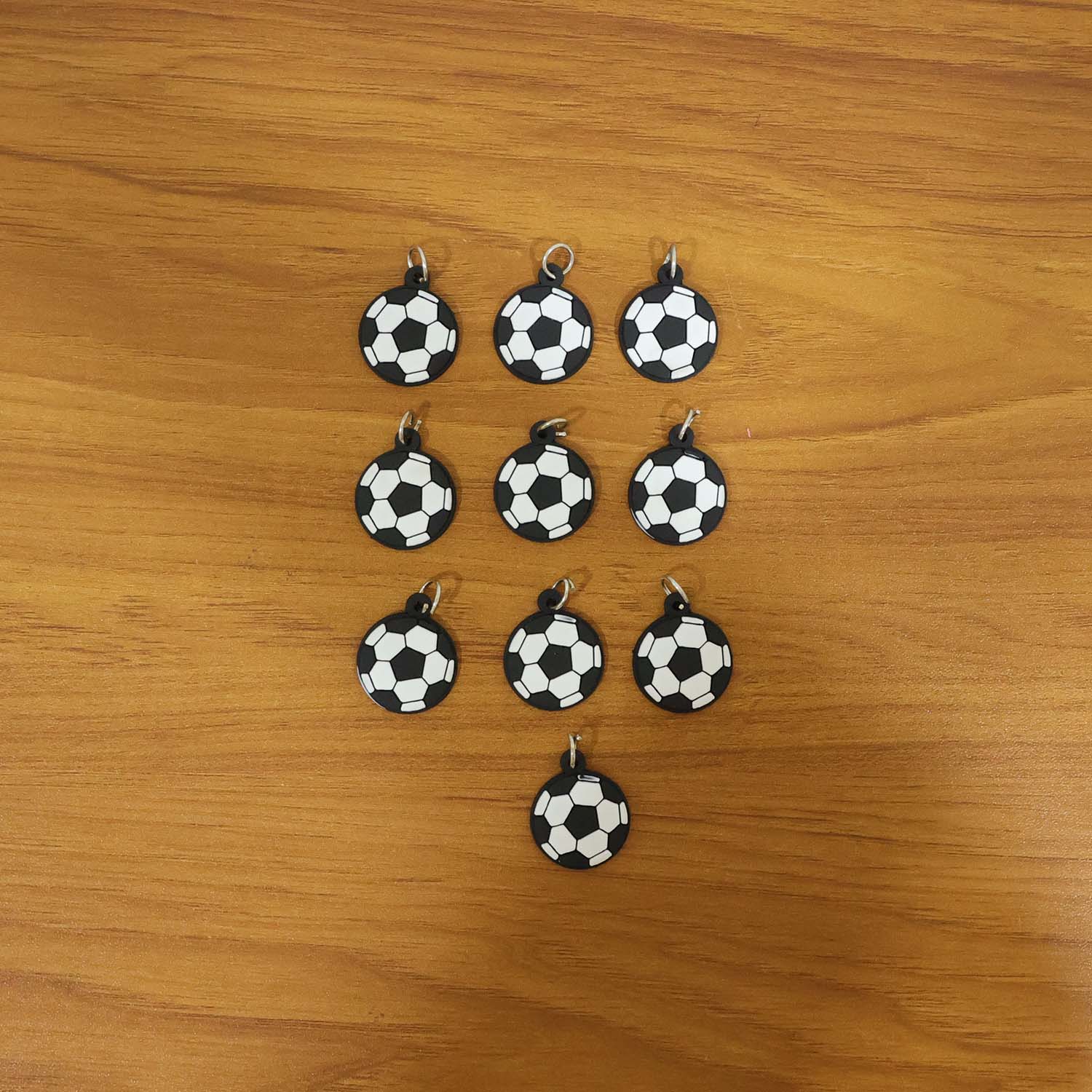 Football Design Shape Bag Charm Keychain Set (10 Pc) - Image 7