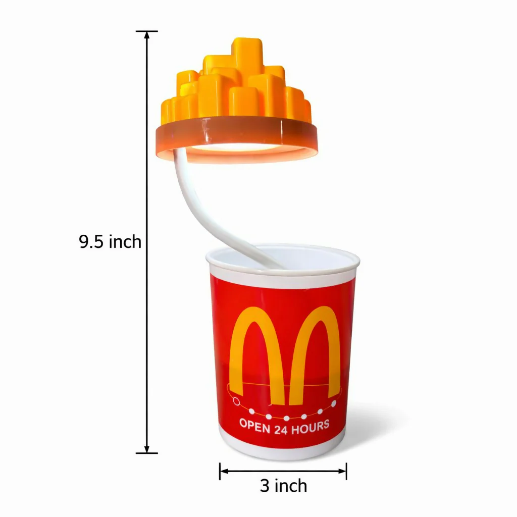 French Fries Style LED Desk Lamp with Pen Holder Flexible Study Lamp - Image 4