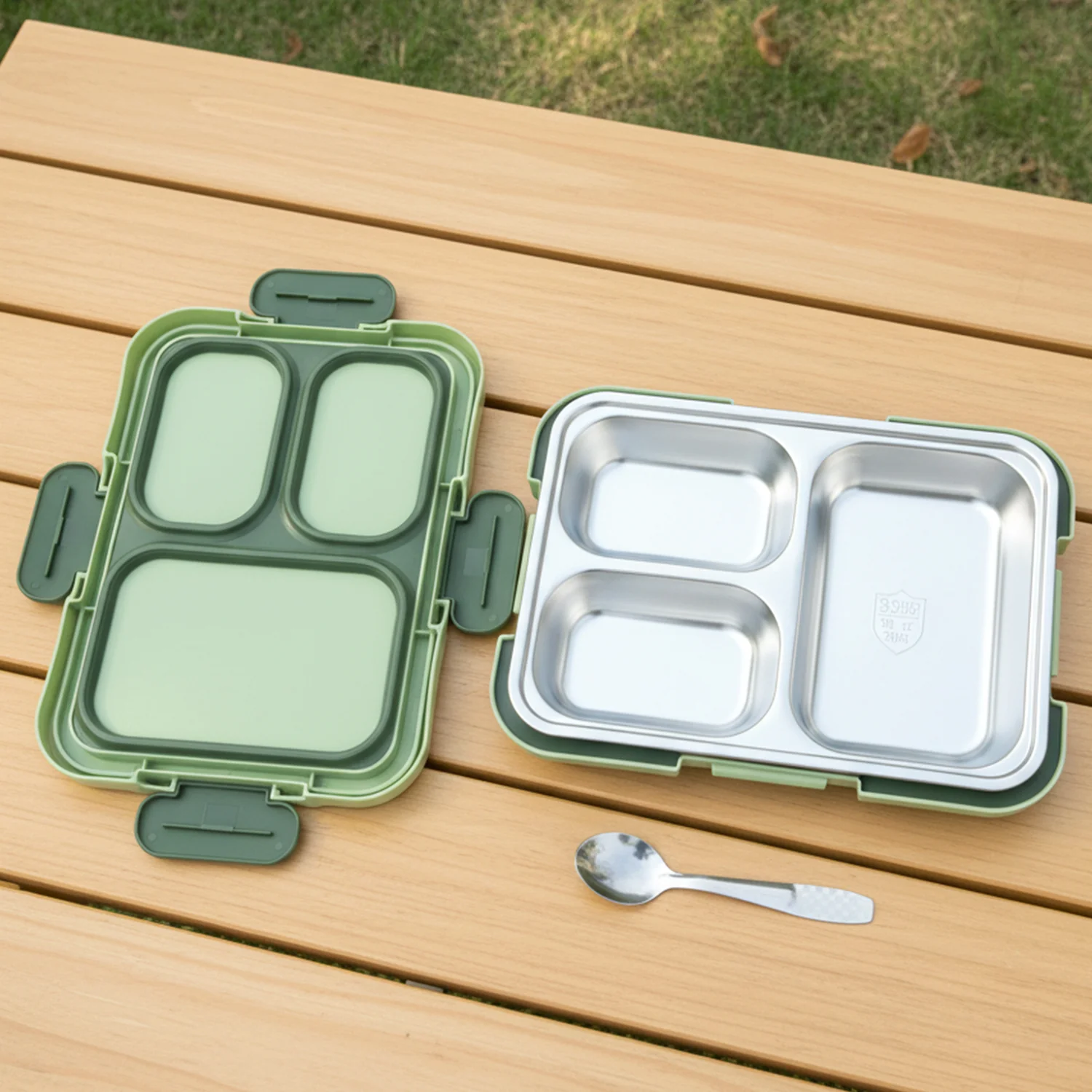 Fresca Stainless Steel 3 Compartment Lunch Box (1 Pc) - Image 5