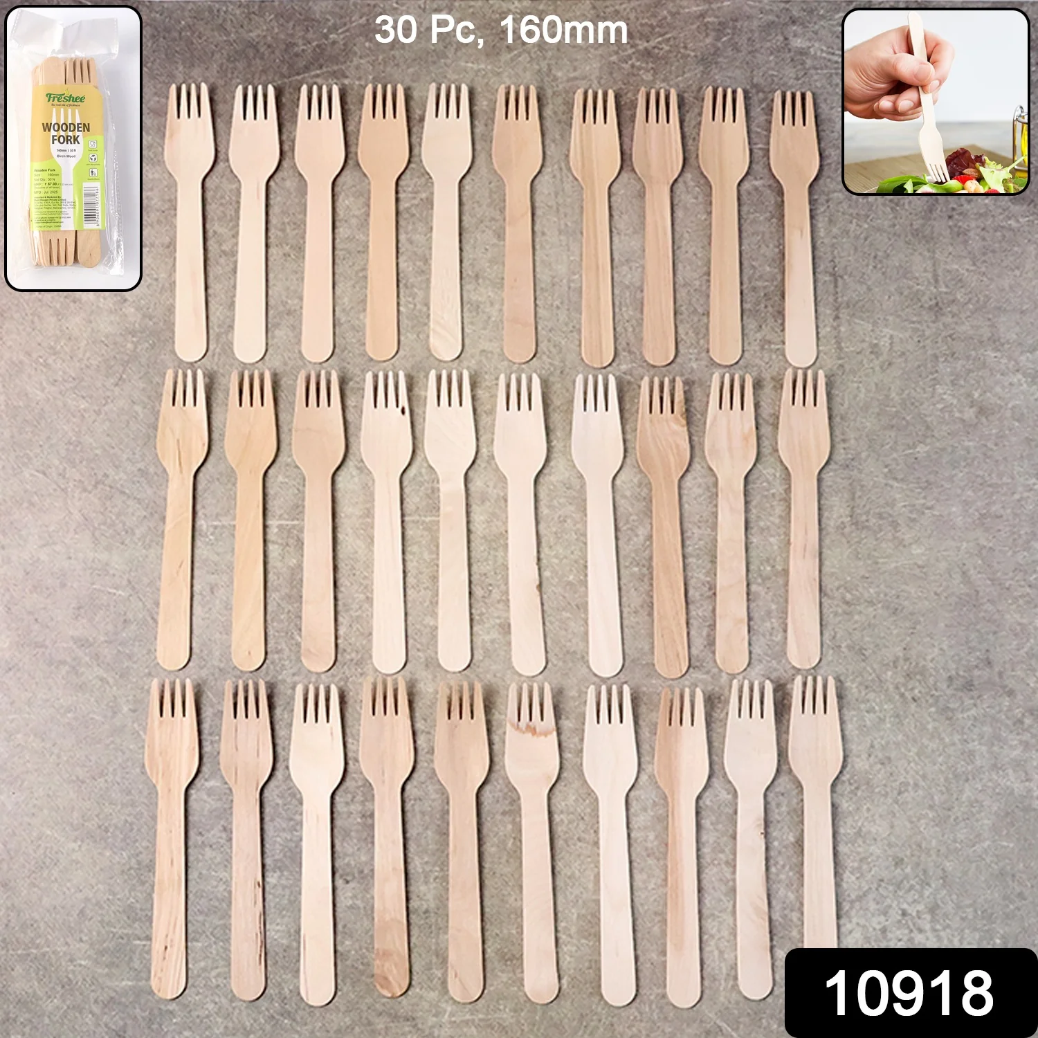 Freshee 160mm Wooden Fork – 30 Pcs Pack - Image 2