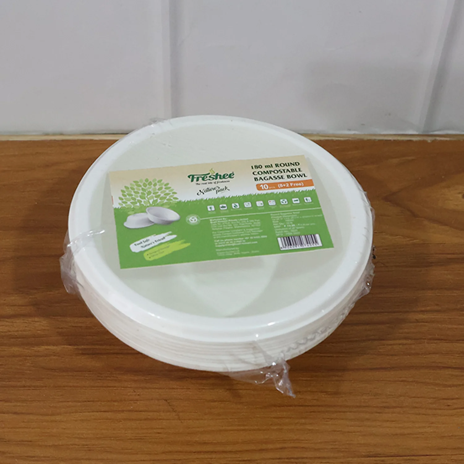 Freshee 180 ml Round Compostable Bagasse Bow (10 Pc) - Image 9