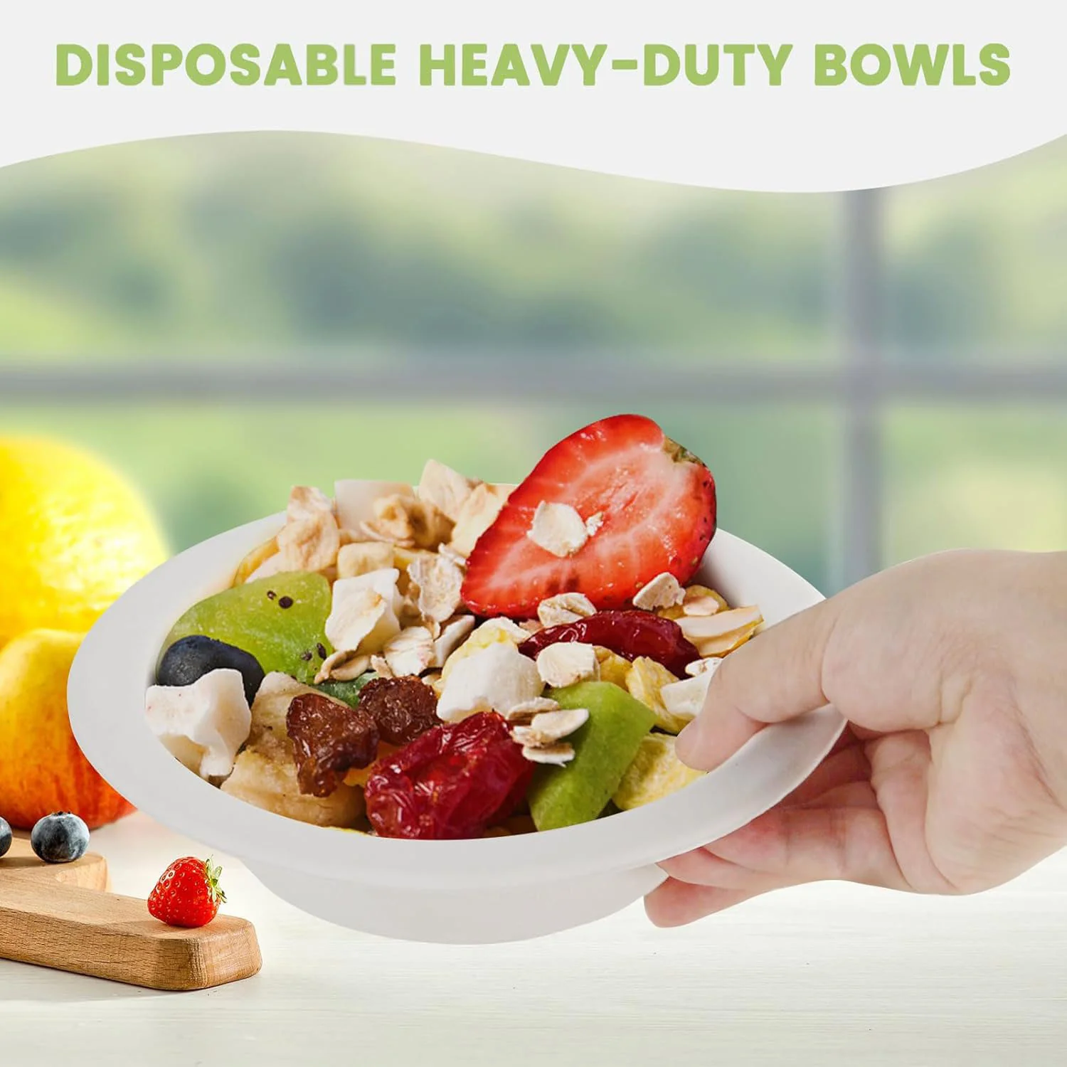 Vegnar 240 ml Compostable Bagasse Bowl (10 Pc) - Image 7