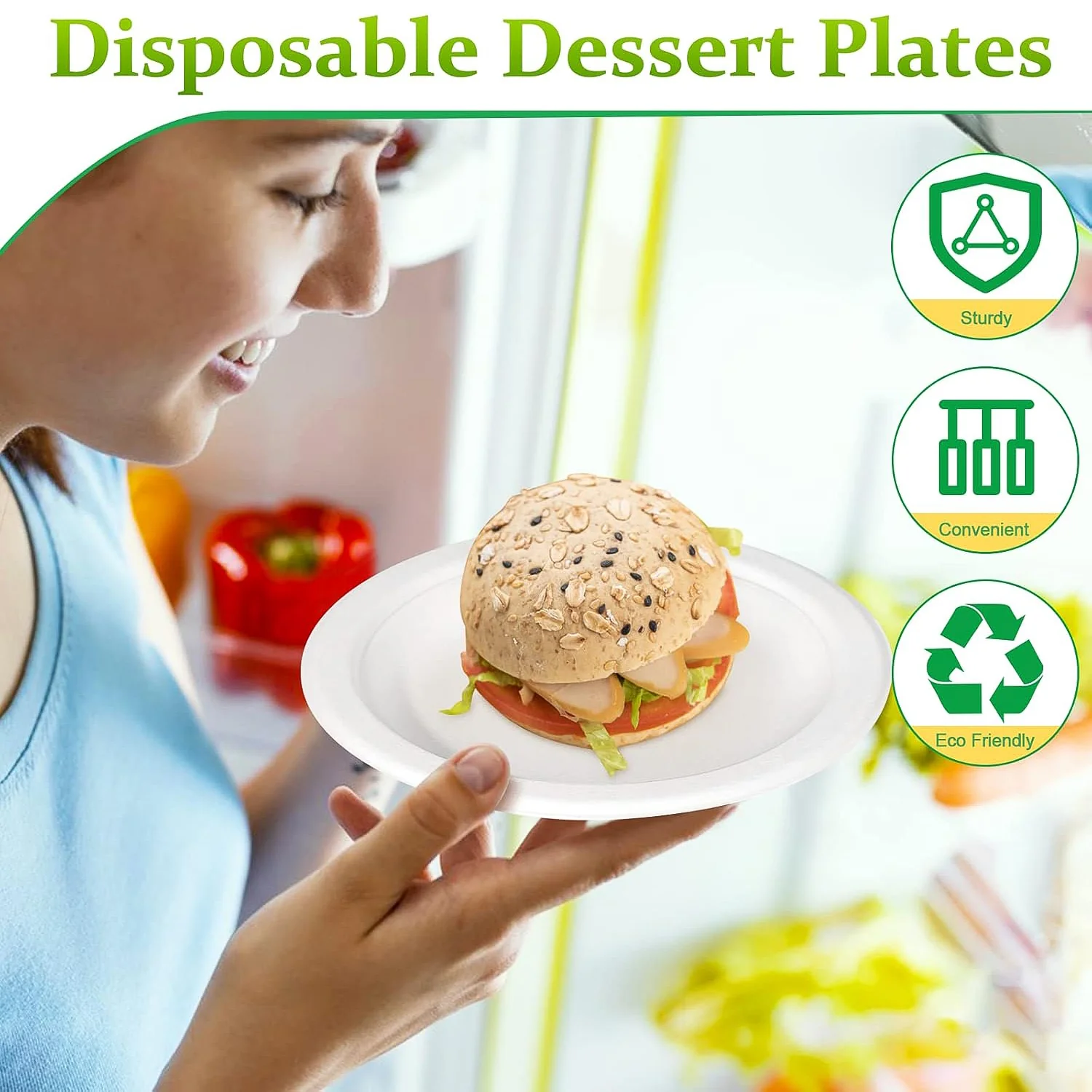 Freshee 6 Inch Round Compostable Bagasse Plate (10 Pcs Pack) - Image 4