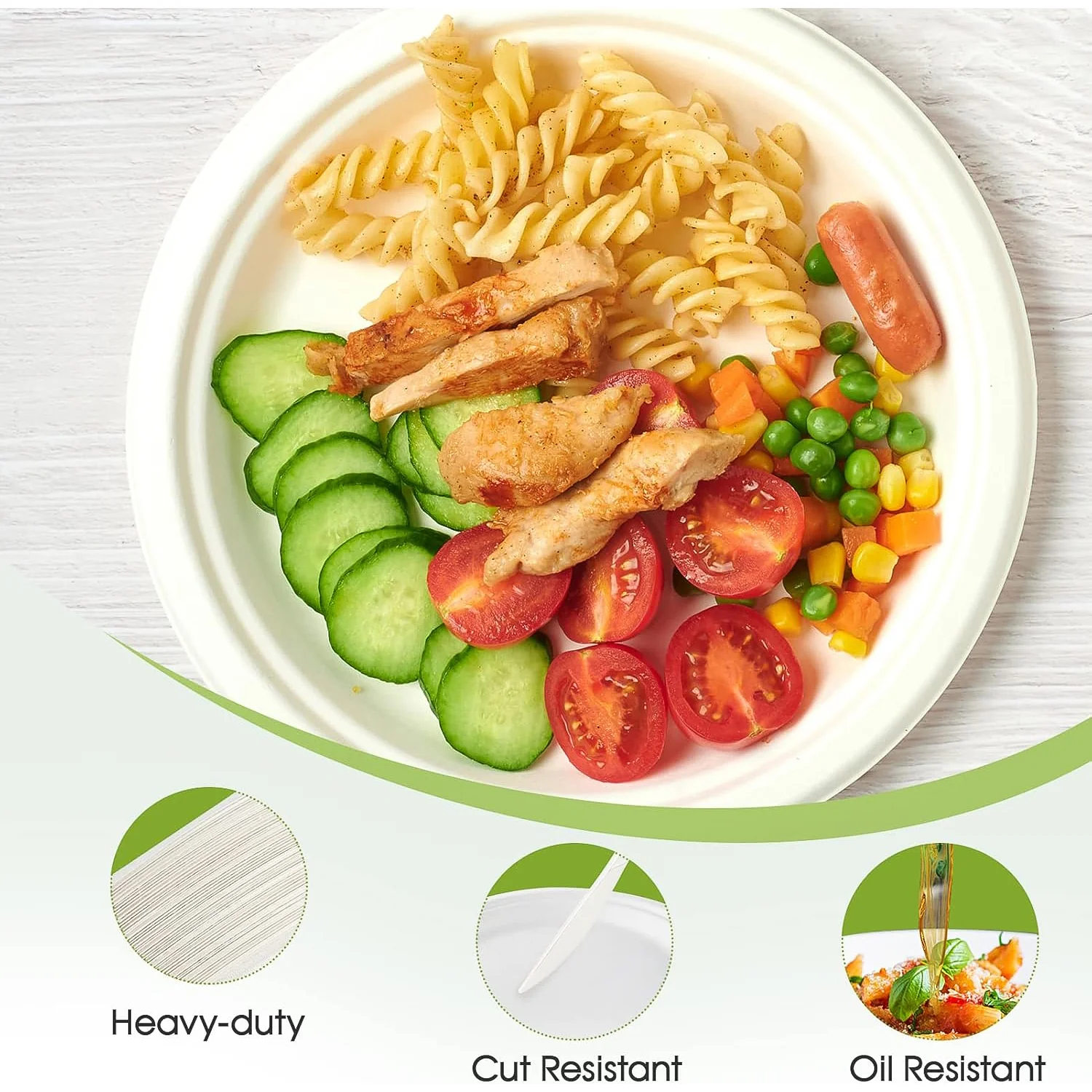Freshee 9 Inch Compostable Bagasse Plate (10 Pc) - Image 3
