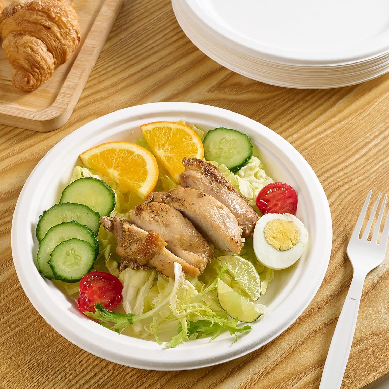 Freshee 9 Inch Compostable Bagasse Plate (10 Pc) - Image 7