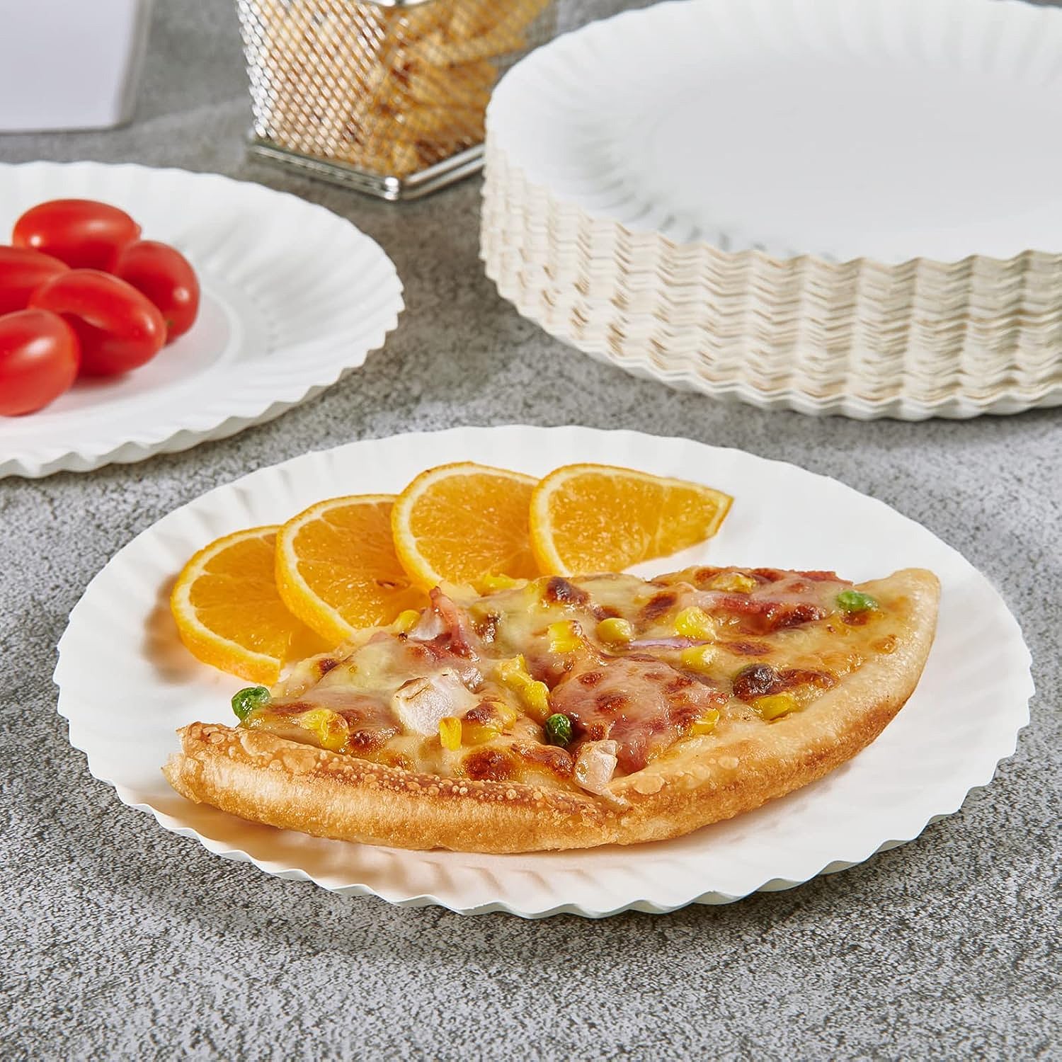 Freshee 9 Inch Round Compostable Paper Plate – 25 Pcs Pack - Image 3