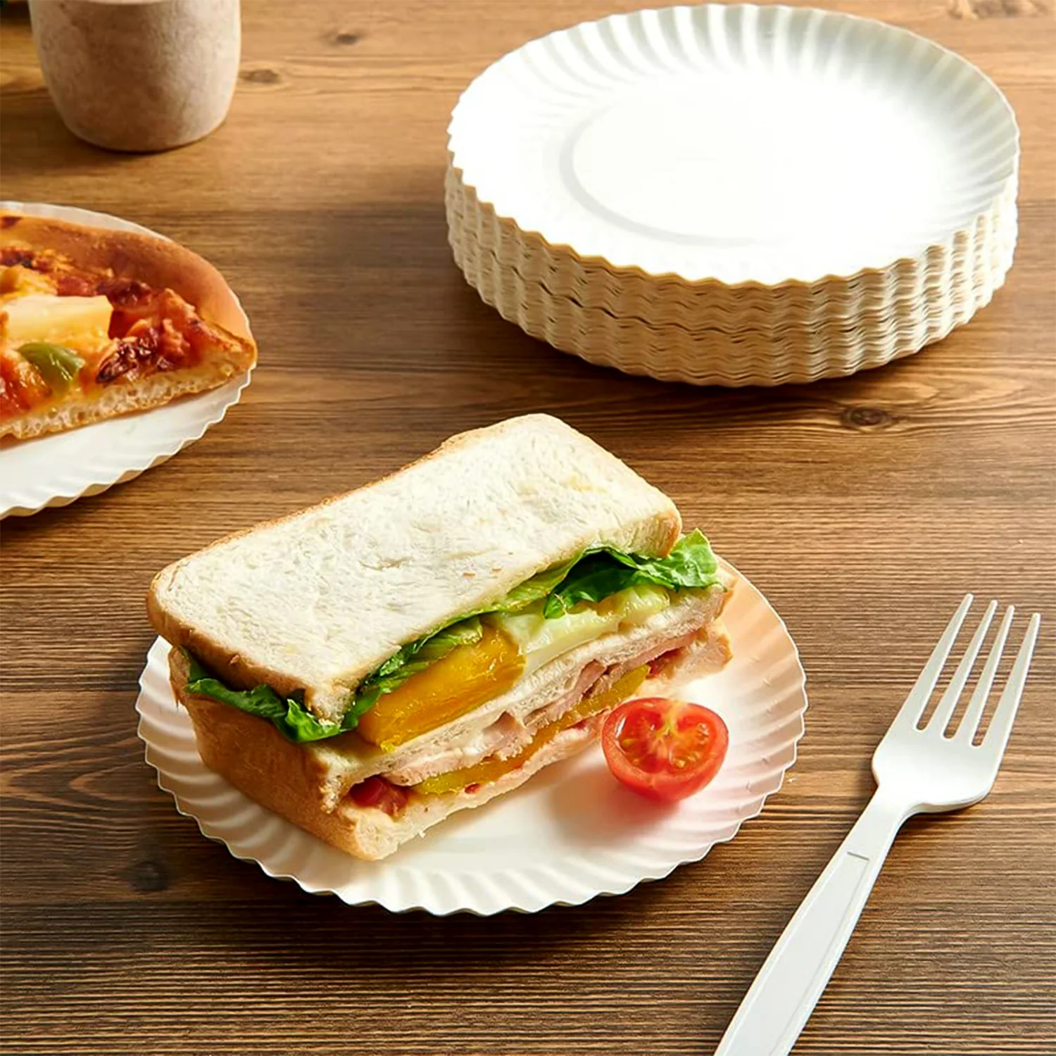 Freshee 9 Inch Round Compostable Paper Plate – 25 Pcs Pack - Image 6