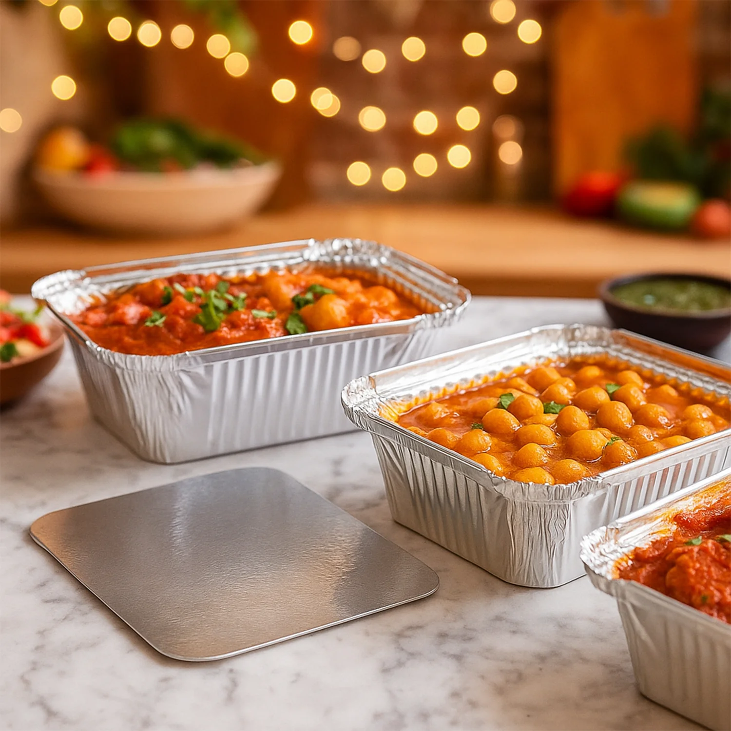 Freshee Aluminium Food Container with Lid — 450 ml — 10 Pc - Image 10
