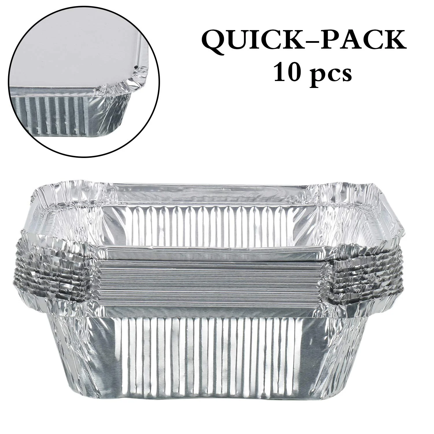 Freshee Aluminium Food Container with Lid — 450 ml — 10 Pc - Image 6
