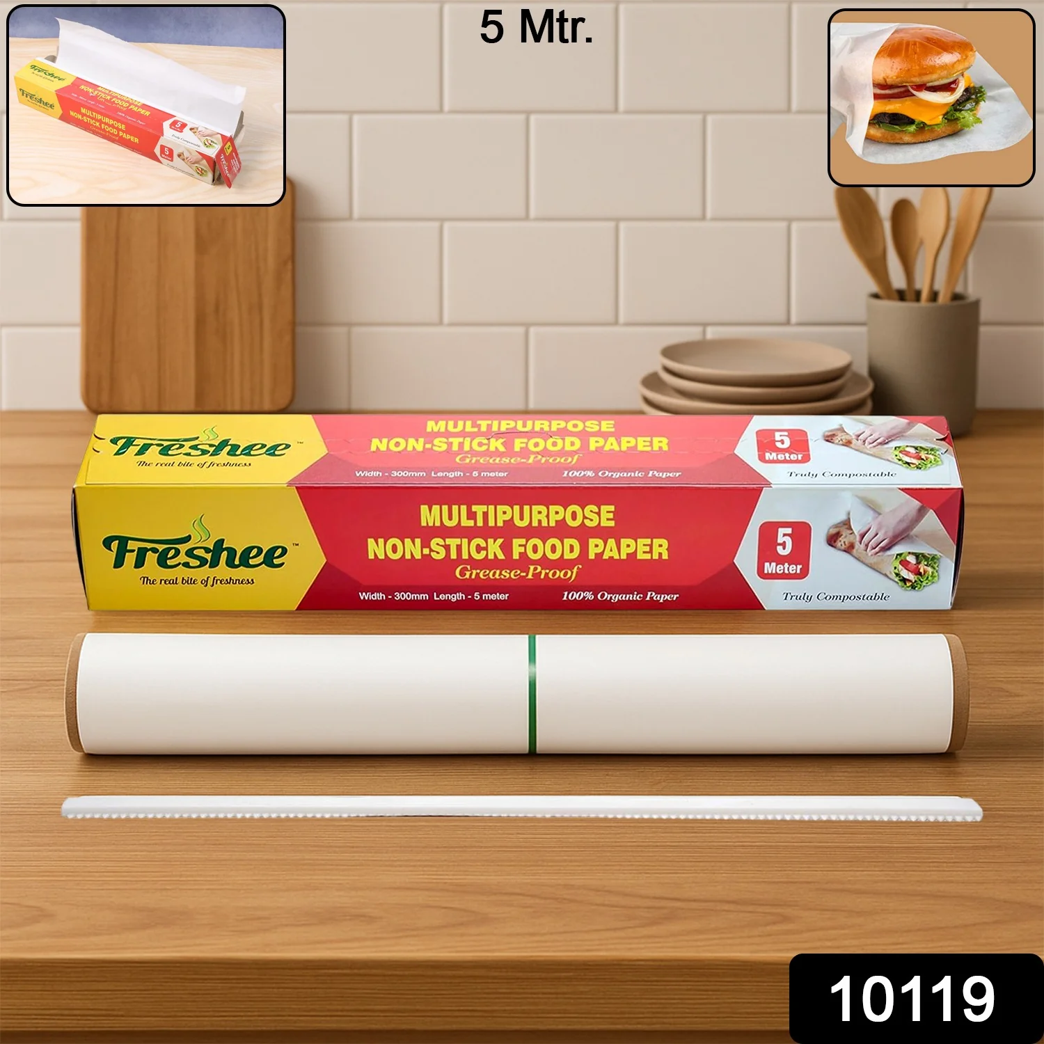 Freshee Multipurpose Grease-Proof & Non-Stick Food Paper Roll — 300 mm × 5 meter - Image 2