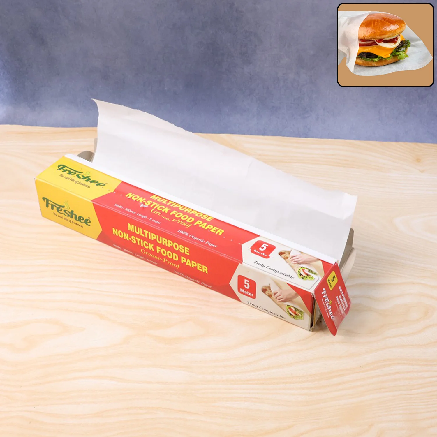 Freshee Multipurpose Grease-Proof & Non-Stick Food Paper Roll — 300 mm × 5 meter - Image 4