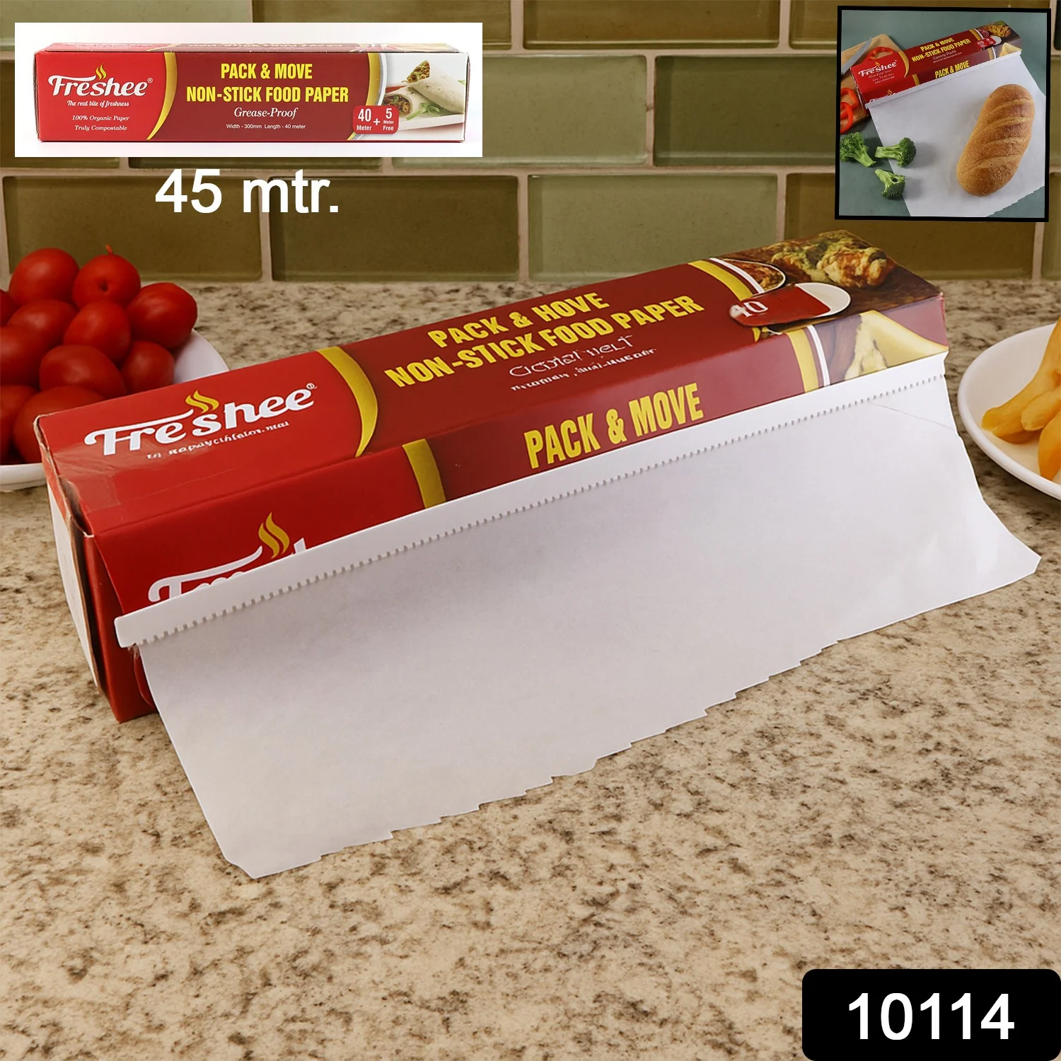 Freshee Pack & Move Non-Stick Food Paper 40 Meter + 5 Meter Free (Total 45 Meter) - Image 2