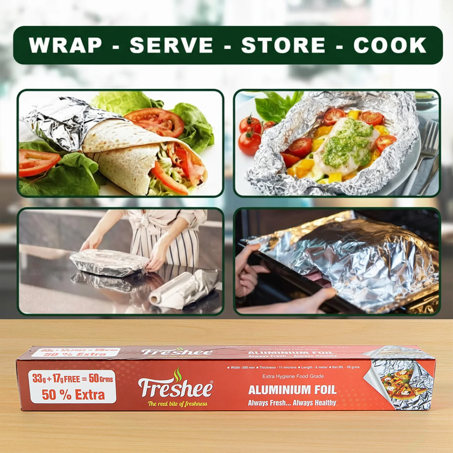 Freshee Premium Aluminium Foil — Twin Pack 2 Pc (Net 50 g each) - Image 6