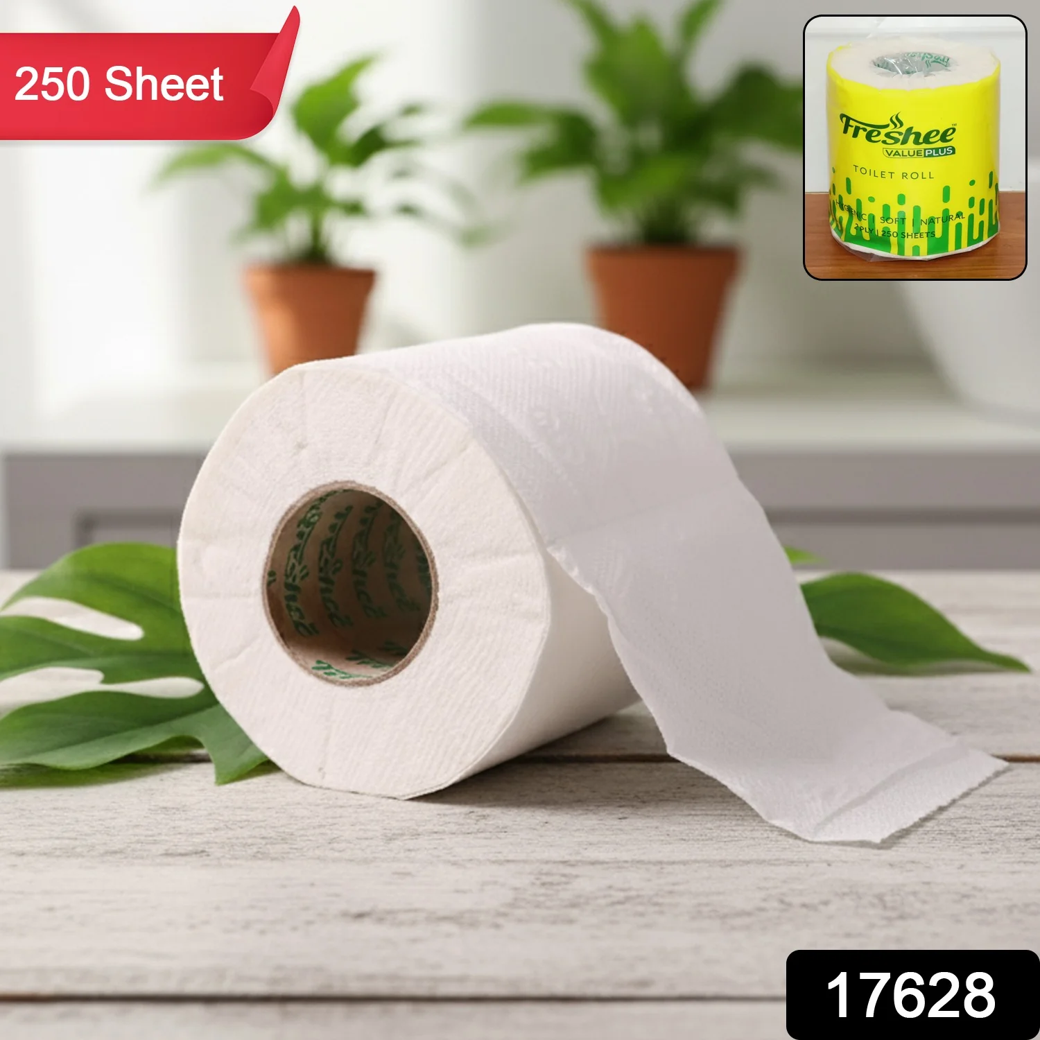 Freshee Ultra-Soft 2-Ply Toilet Roll — 250 Sheets Per Roll (10x10 Cm) - Image 2