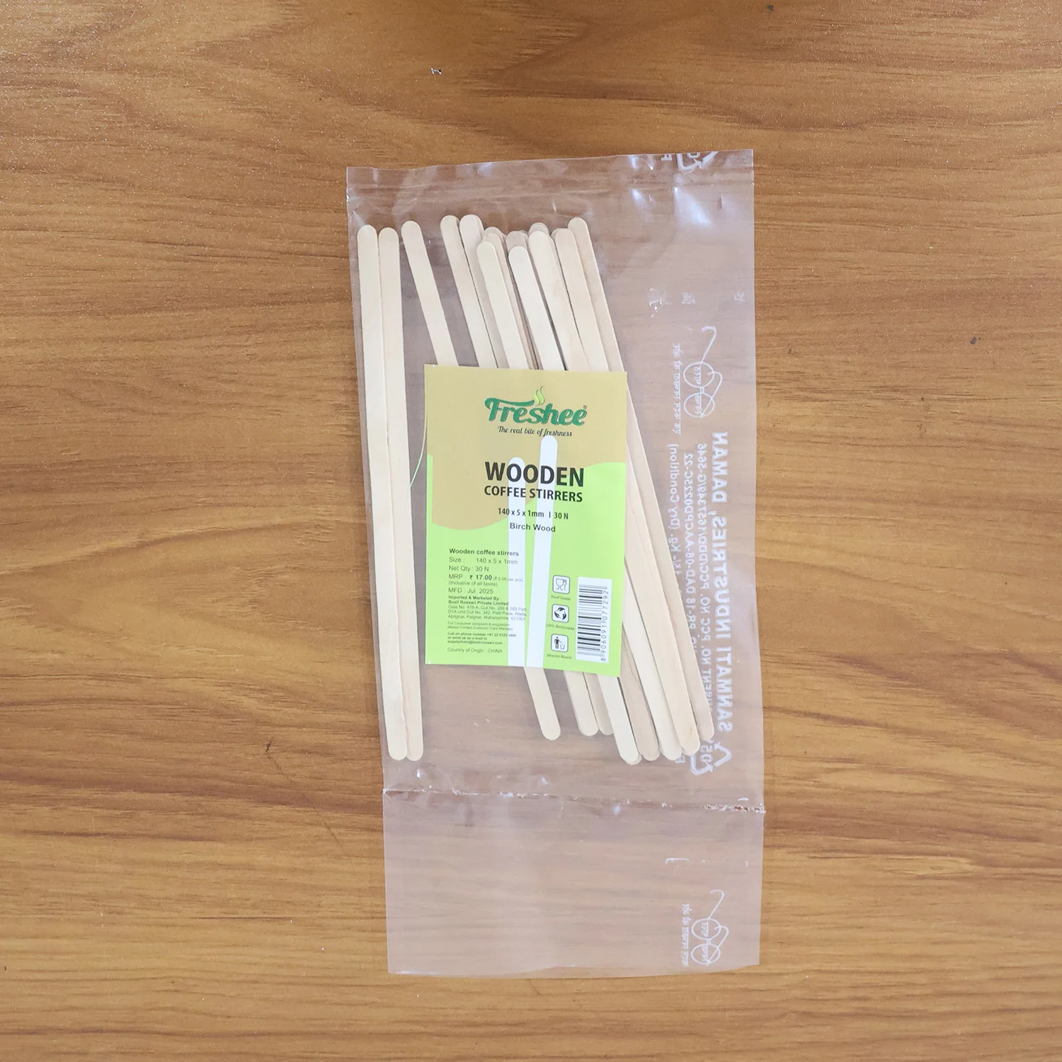 Freshee Wooden Coffee Stirrers 140×5×1 mm – 30 Pcs Pack - Image 9