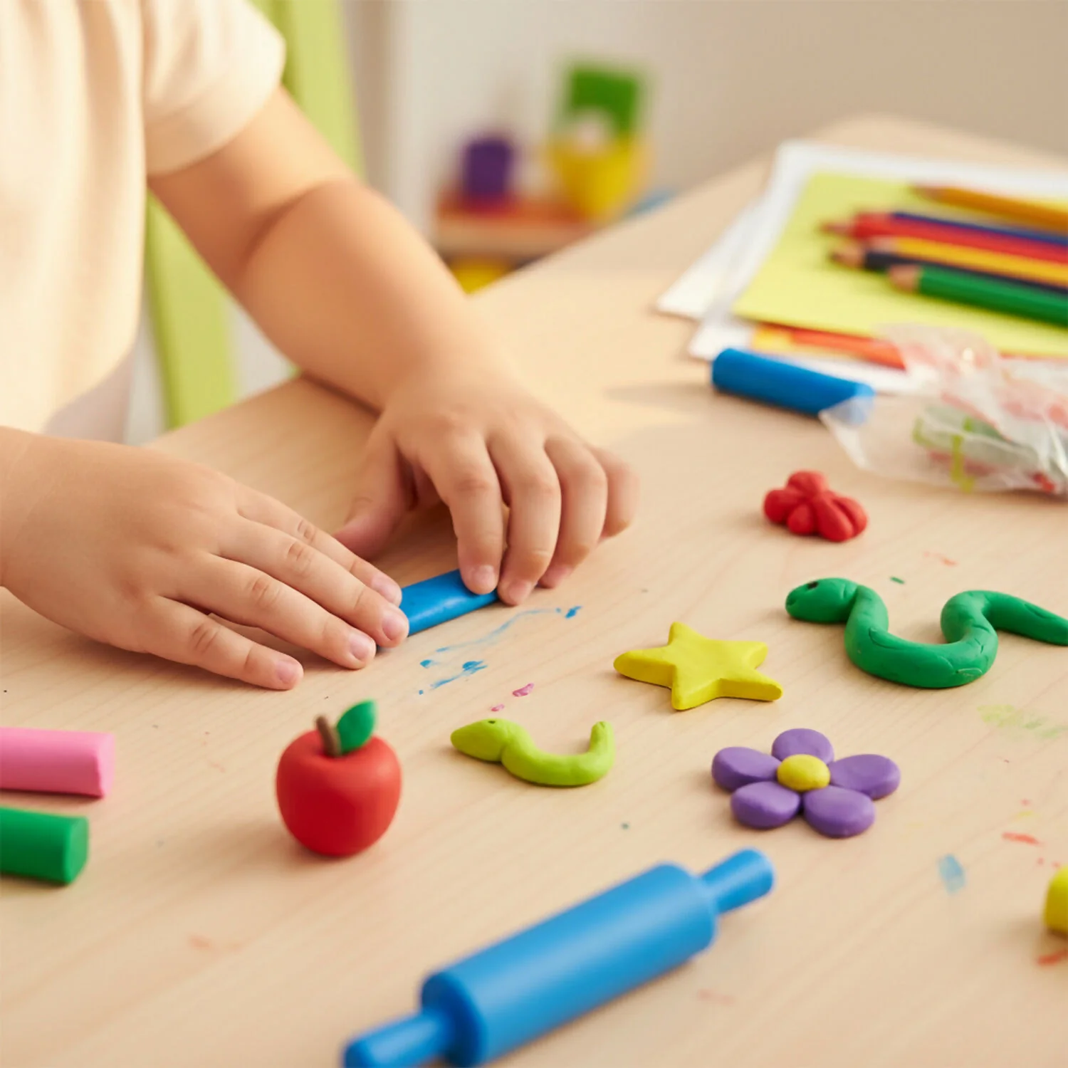 Frisky Dough Creative Clay Play Set with 10 Colours & Shape Cutters - Image 2