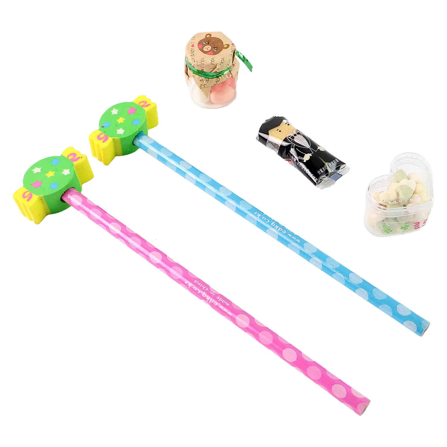 Fun Candy Design Pencil Set with Accessories (1 Set / Mix Design) - Image 4