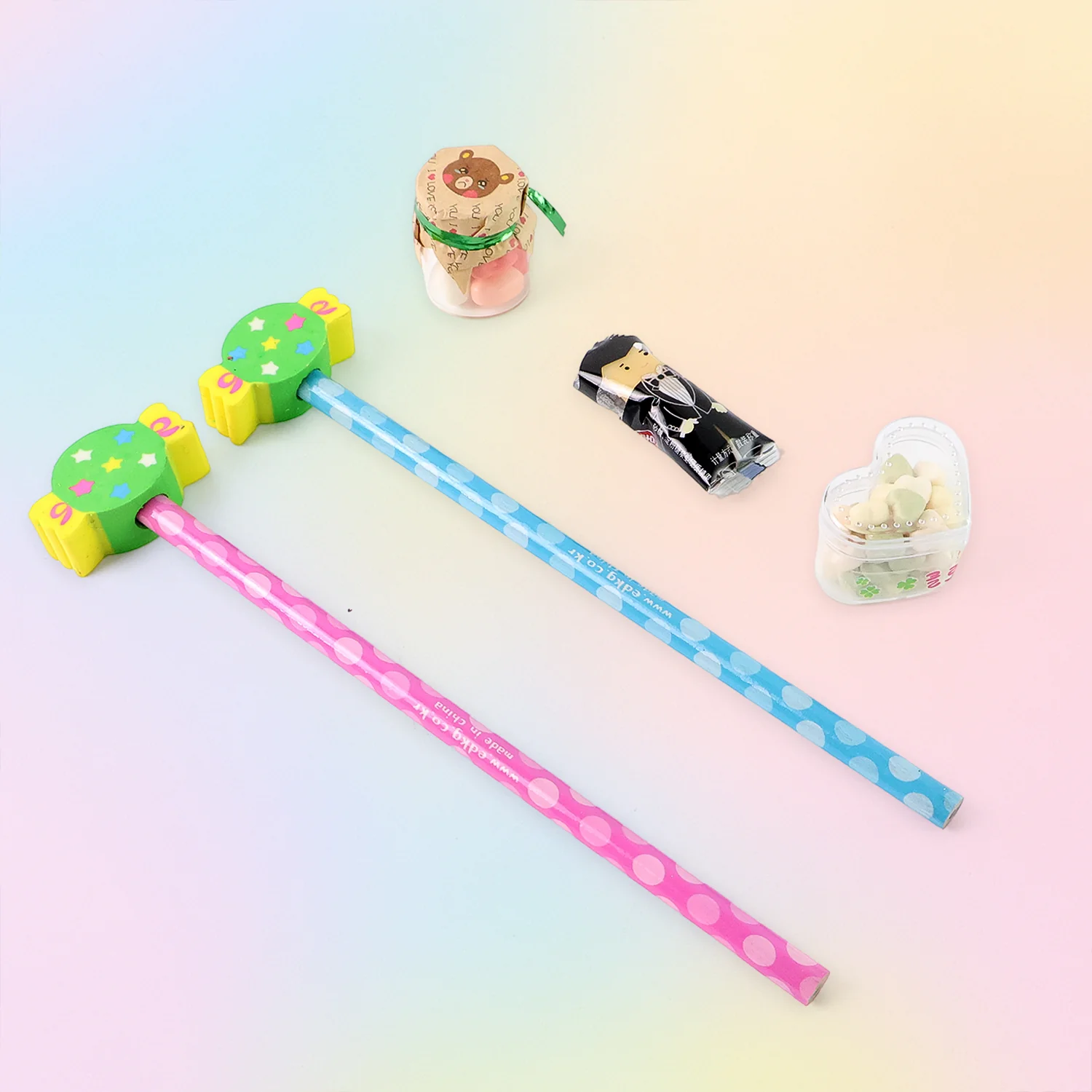 Fun Candy Design Pencil Set with Accessories (1 Set / Mix Design) - Image 9