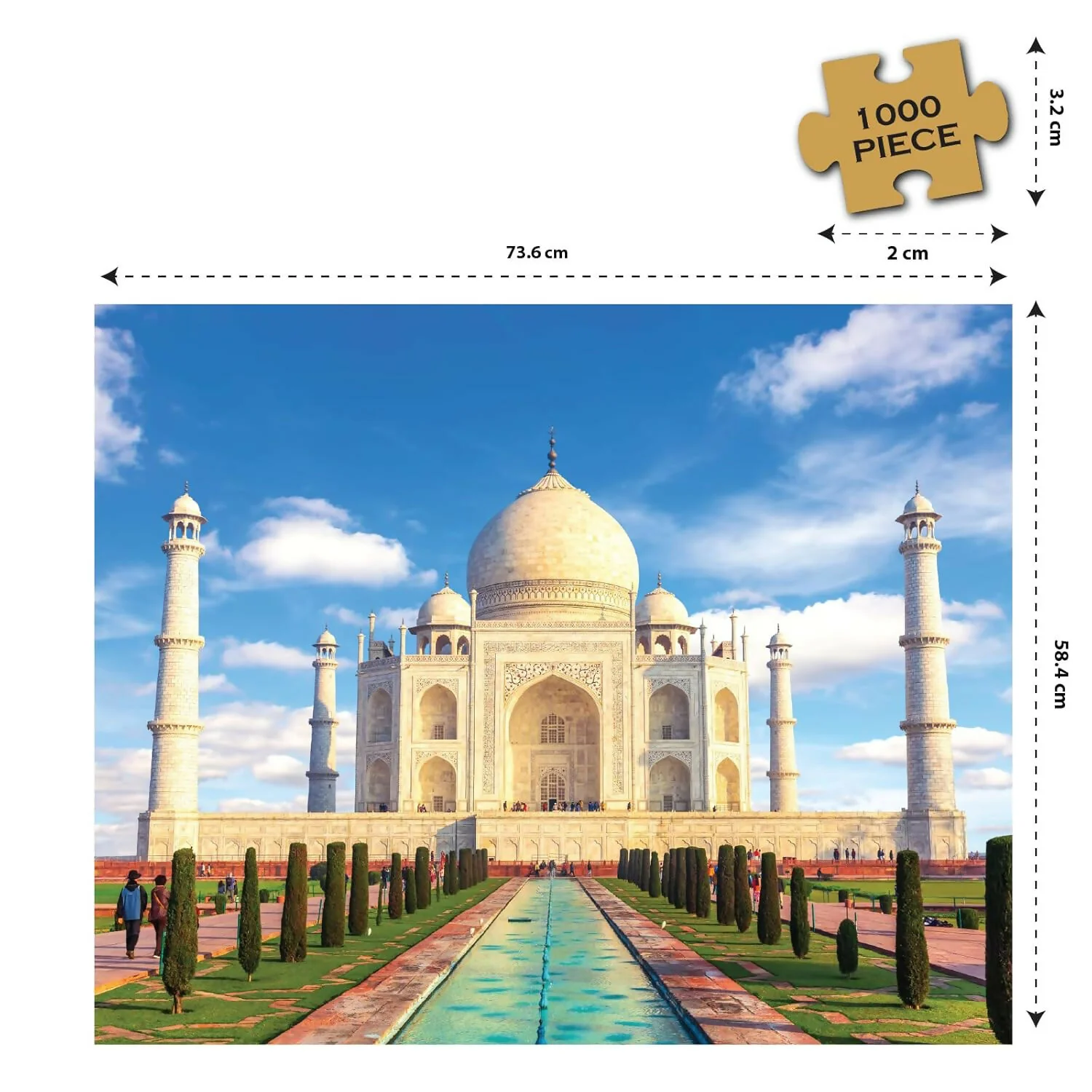 Funskool Taj Mahal Crown of the Palace – 1000 Pieces Jigsaw Puzzle for Adults & Teens - Image 4