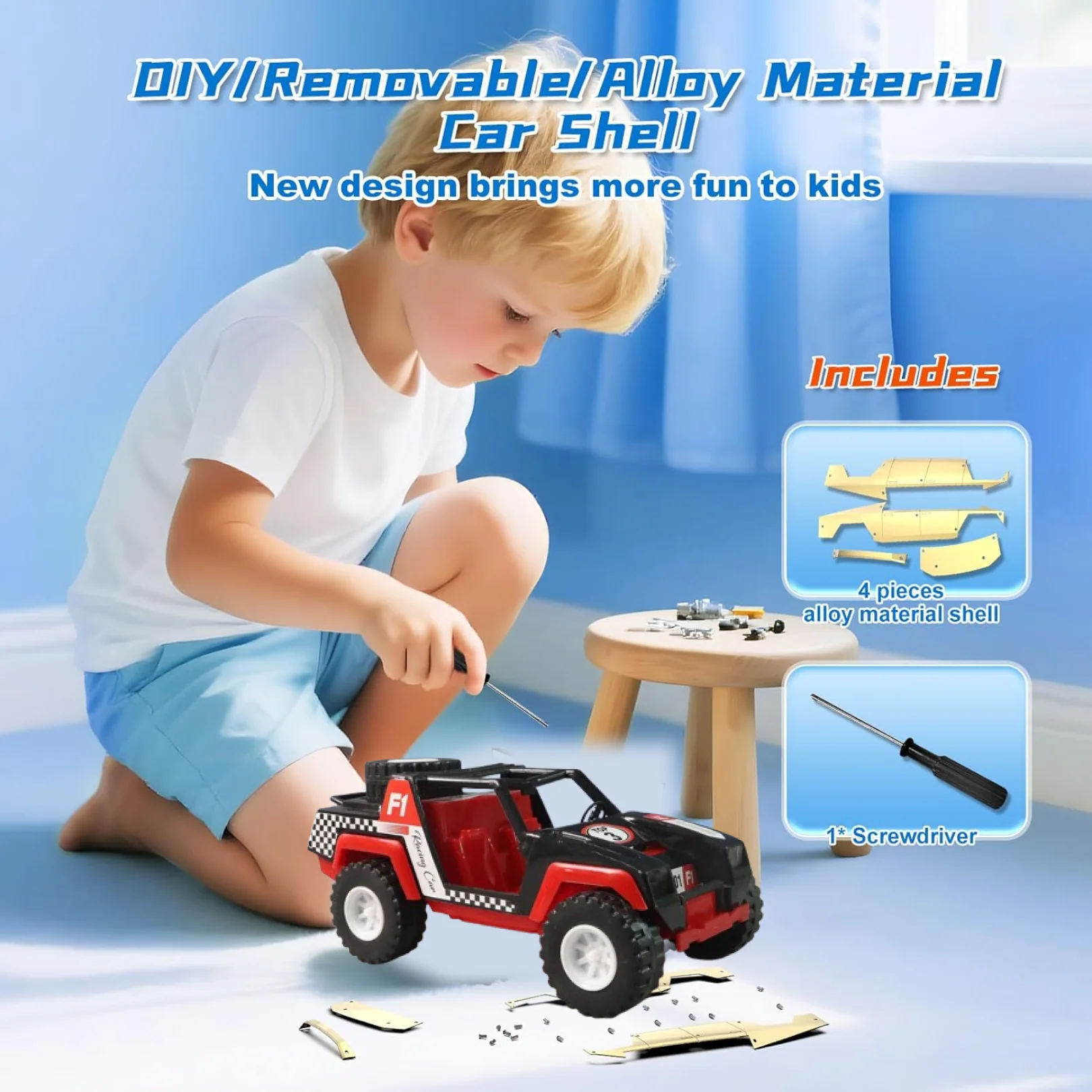 Funwoods Free-Wheel Racing Jeep Toy Car - (1 Pc) - Image 2