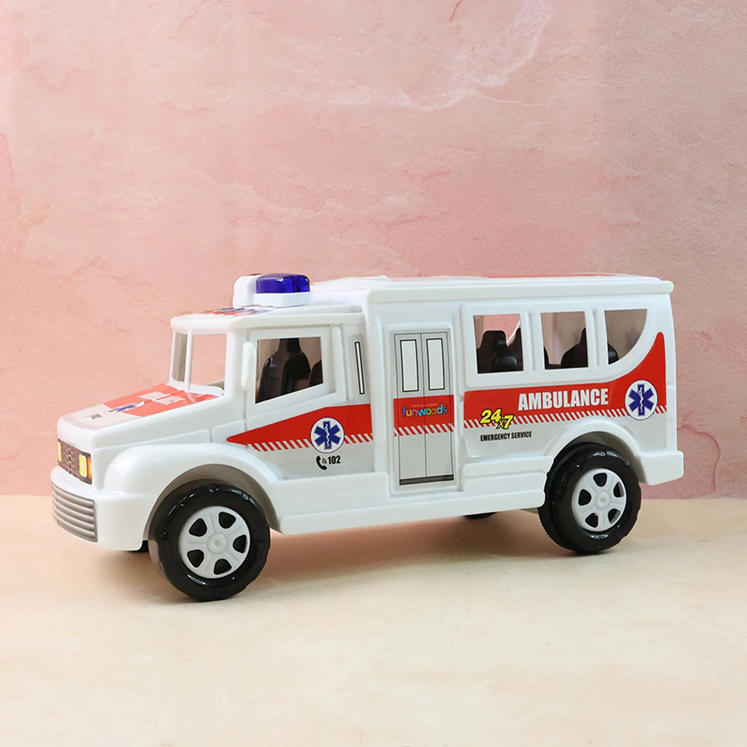 Funwoods Friction Powered Ambulance Toy for Kids (1 Pc) - Image 6
