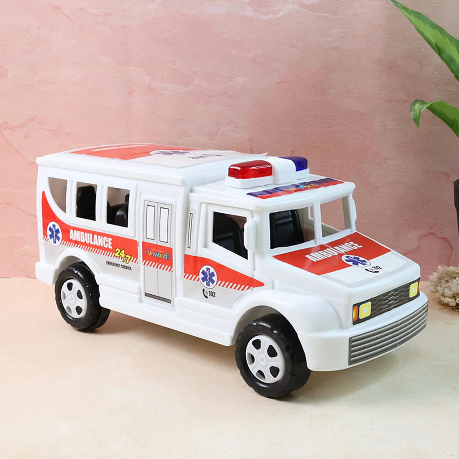 Funwoods Friction Powered Ambulance Toy for Kids (1 Pc) - Image 7