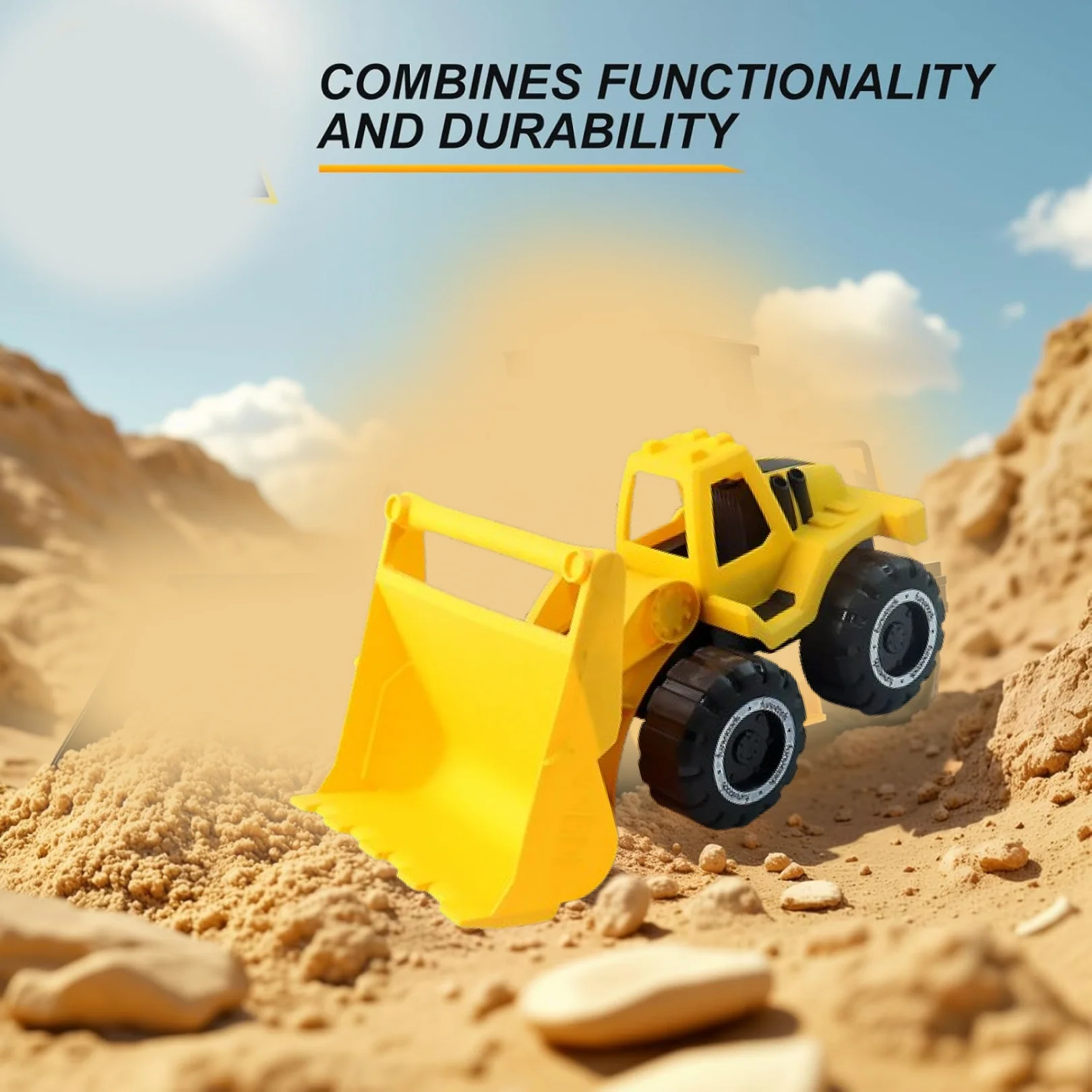 Funwoods Friction-Powered Front Loader / Bulldozer Toy - (1 Pc) - Image 3