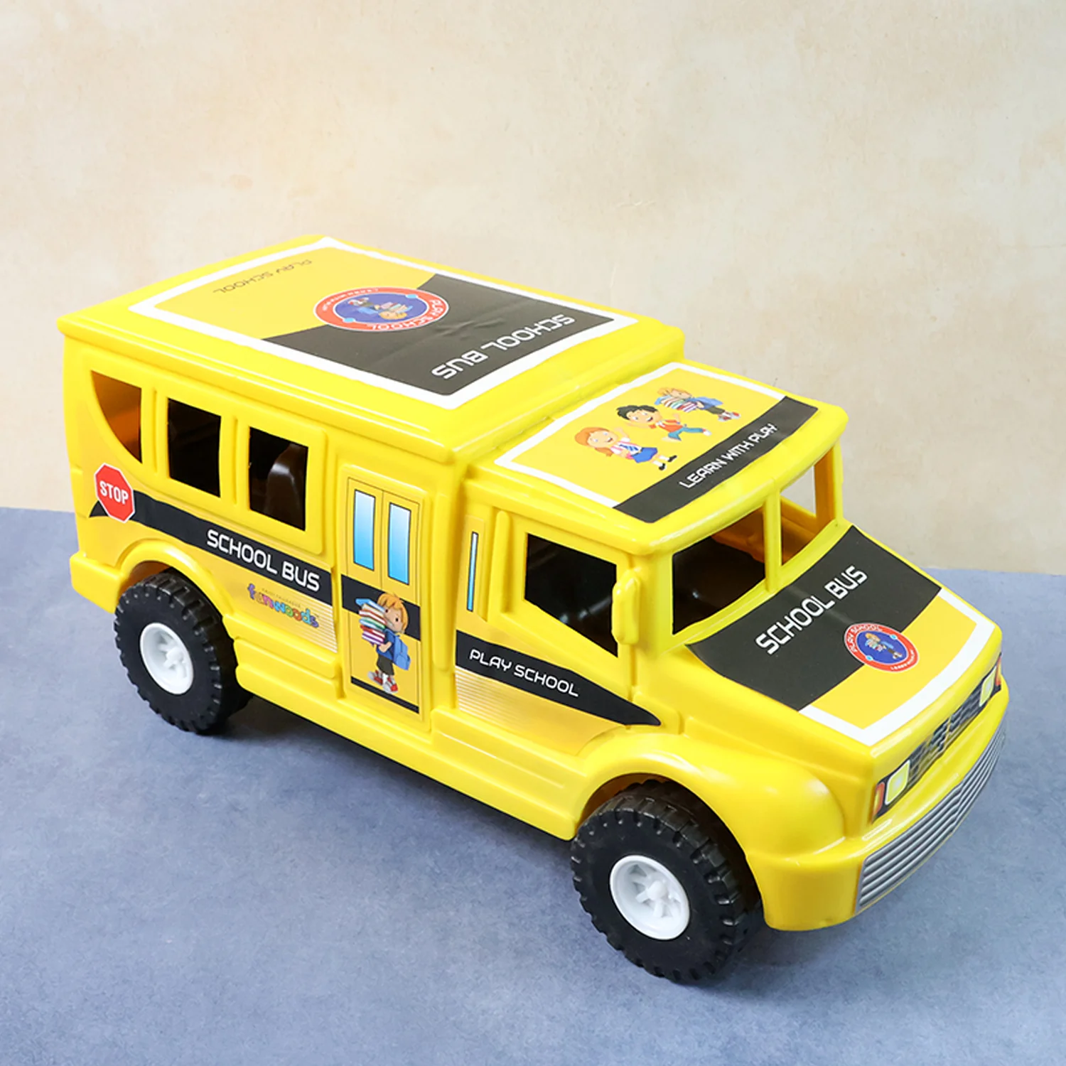 Funwoods Friction-Powered School Bus Push-and-Go Vehicle Toy (1 Pc) - Image 4
