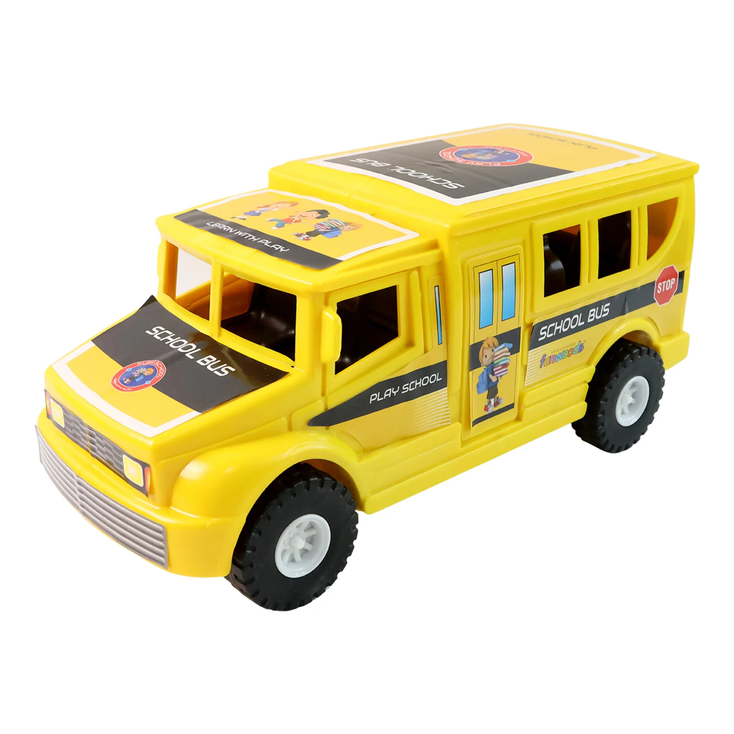 Funwoods Friction-Powered School Bus Push-and-Go Vehicle Toy (1 Pc) - Image 5