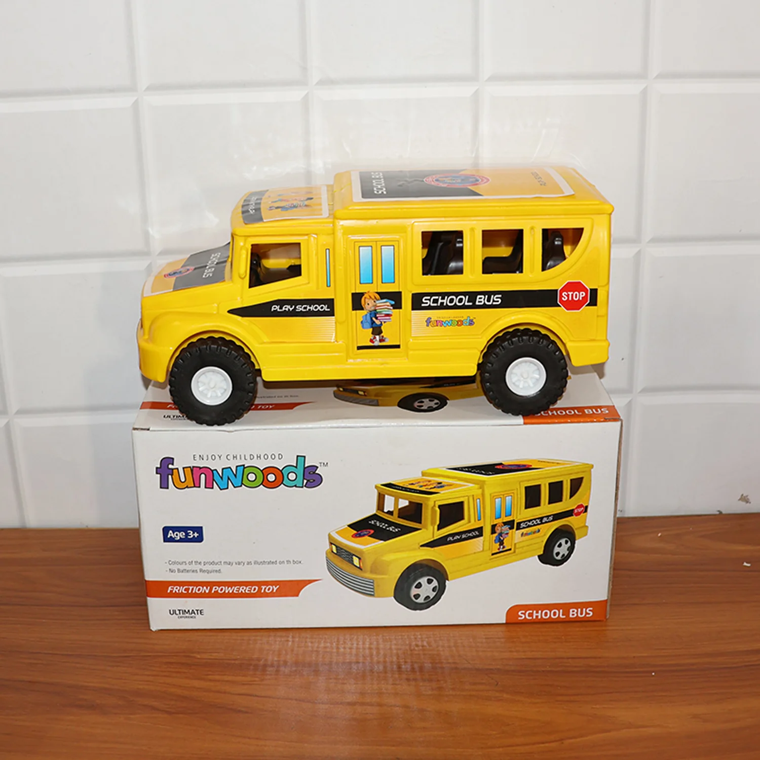 Funwoods Friction-Powered School Bus Push-and-Go Vehicle Toy (1 Pc) - Image 9