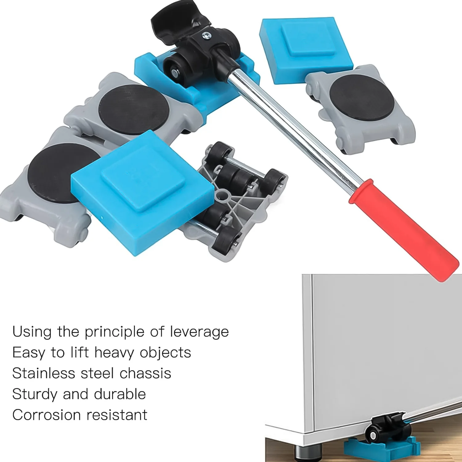 Furniture Lifter Tool Furniture Dolly, Furniture Lifters Tool Set (1 Set / 8 pc) - Image 5